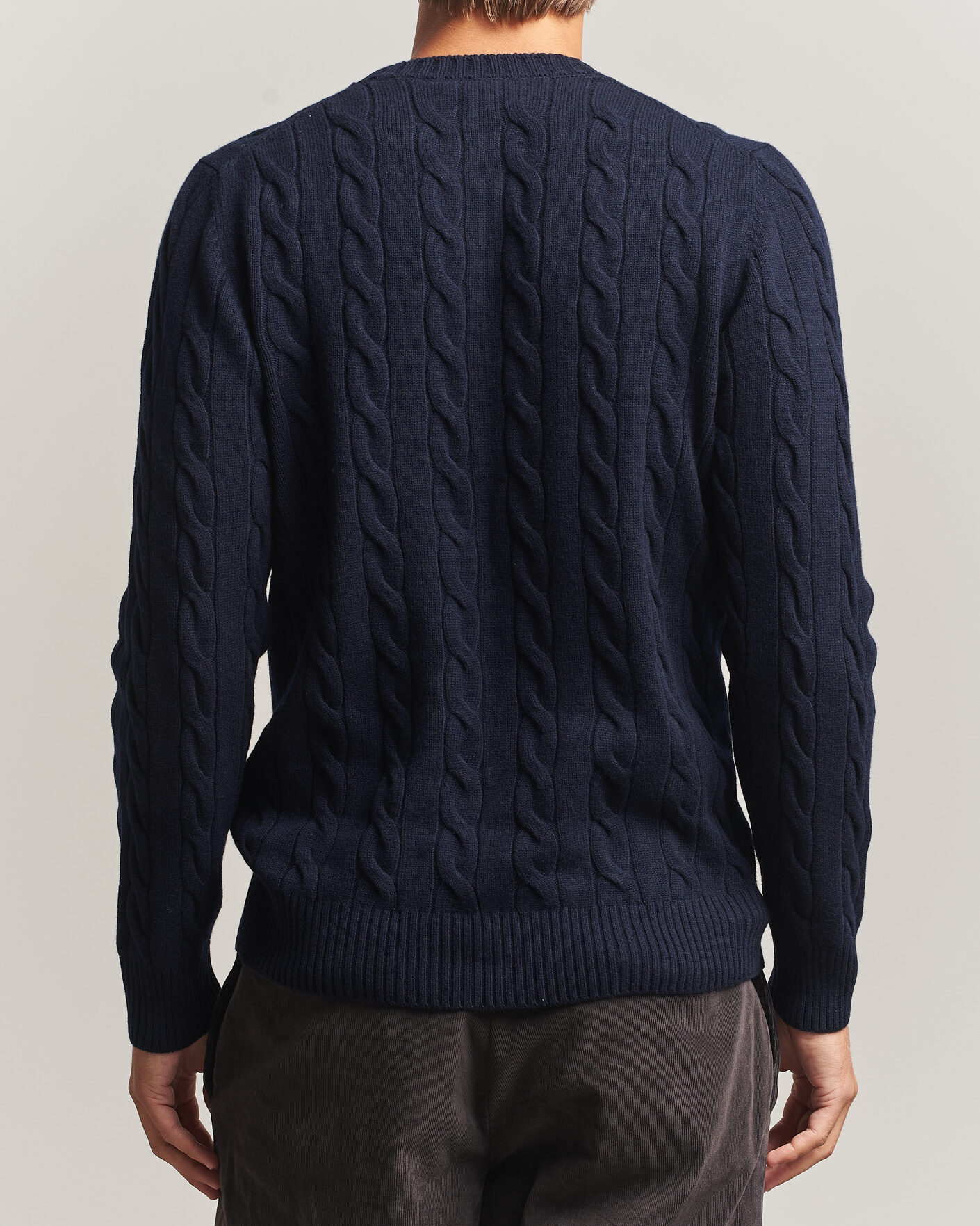 Homme | Pulls Et Tricots | Gran Sasso | Wool/Cashmere Cable Crew Neck Navy
