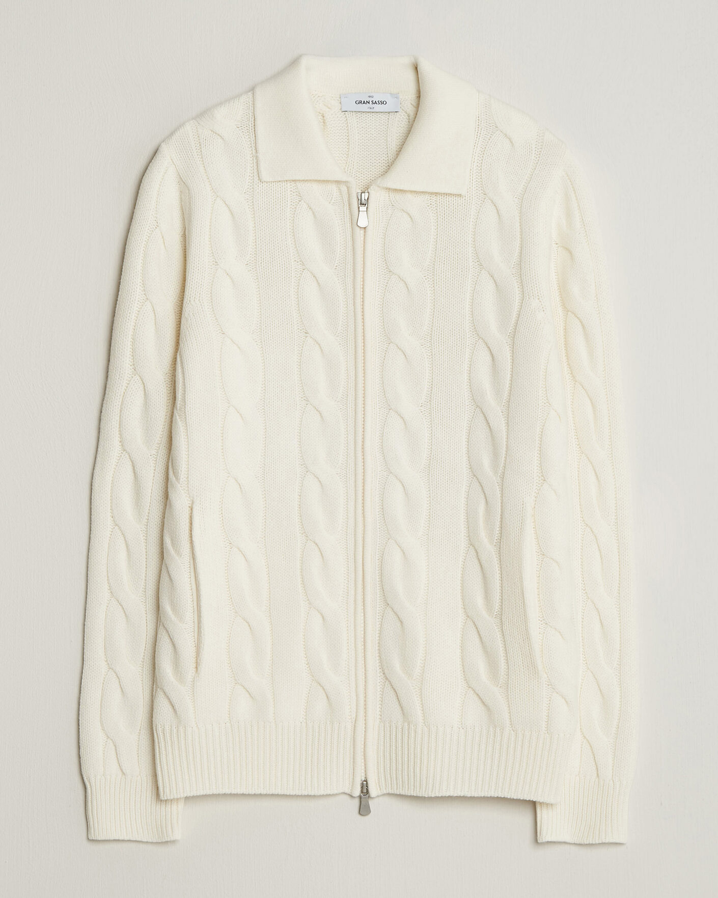 Homme | Pulls Et Tricots | Gran Sasso | Wool/Cashmere Cable Full Zip Cream