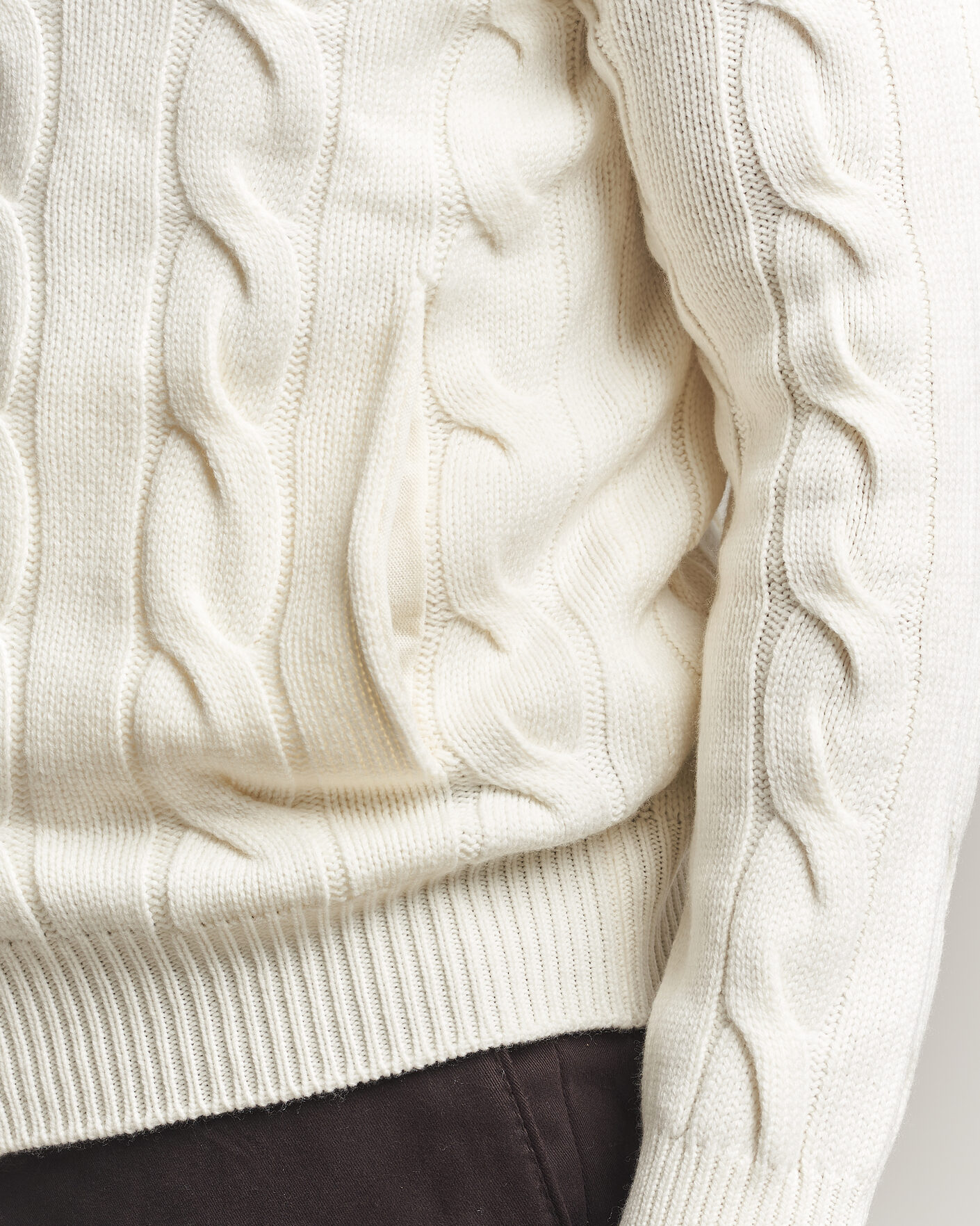 Homme | Pulls Et Tricots | Gran Sasso | Wool/Cashmere Cable Full Zip Cream