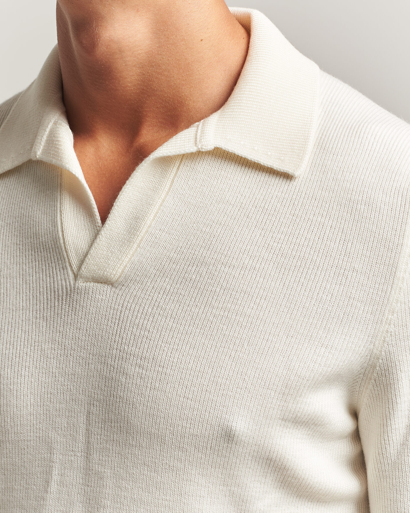 Homme | Pulls Et Tricots | Gran Sasso | Merino Knitted Polo Cream