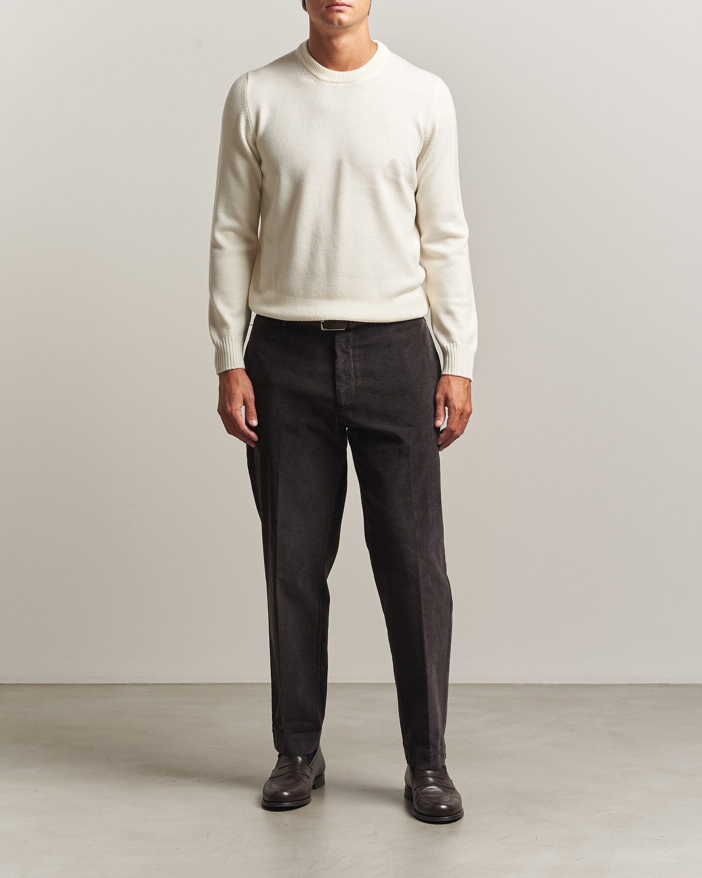 Homme | Pulls Et Tricots | Gran Sasso | Merino Knitted Crew Neck Cream