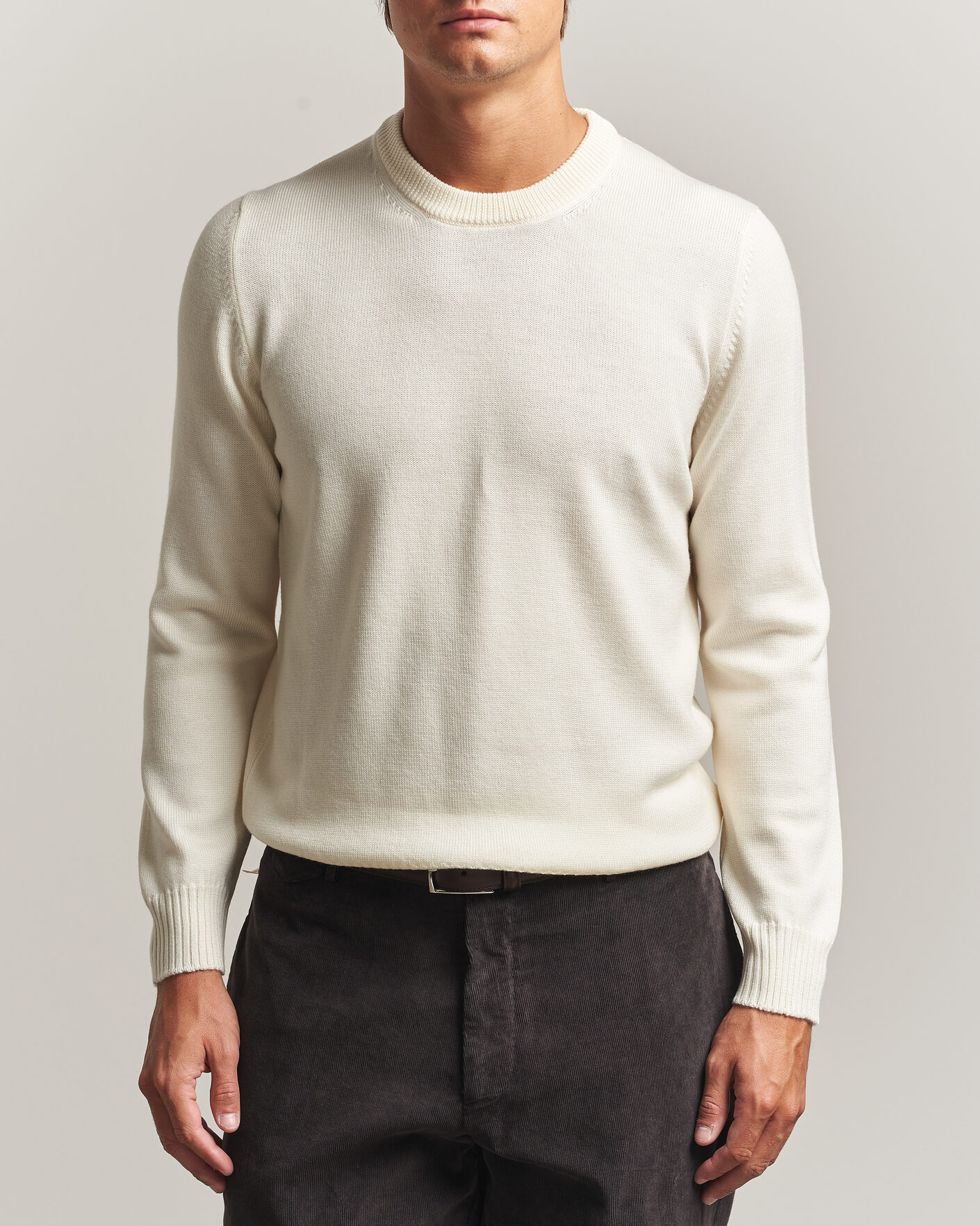 Homme | Pulls Et Tricots | Gran Sasso | Merino Knitted Crew Neck Cream