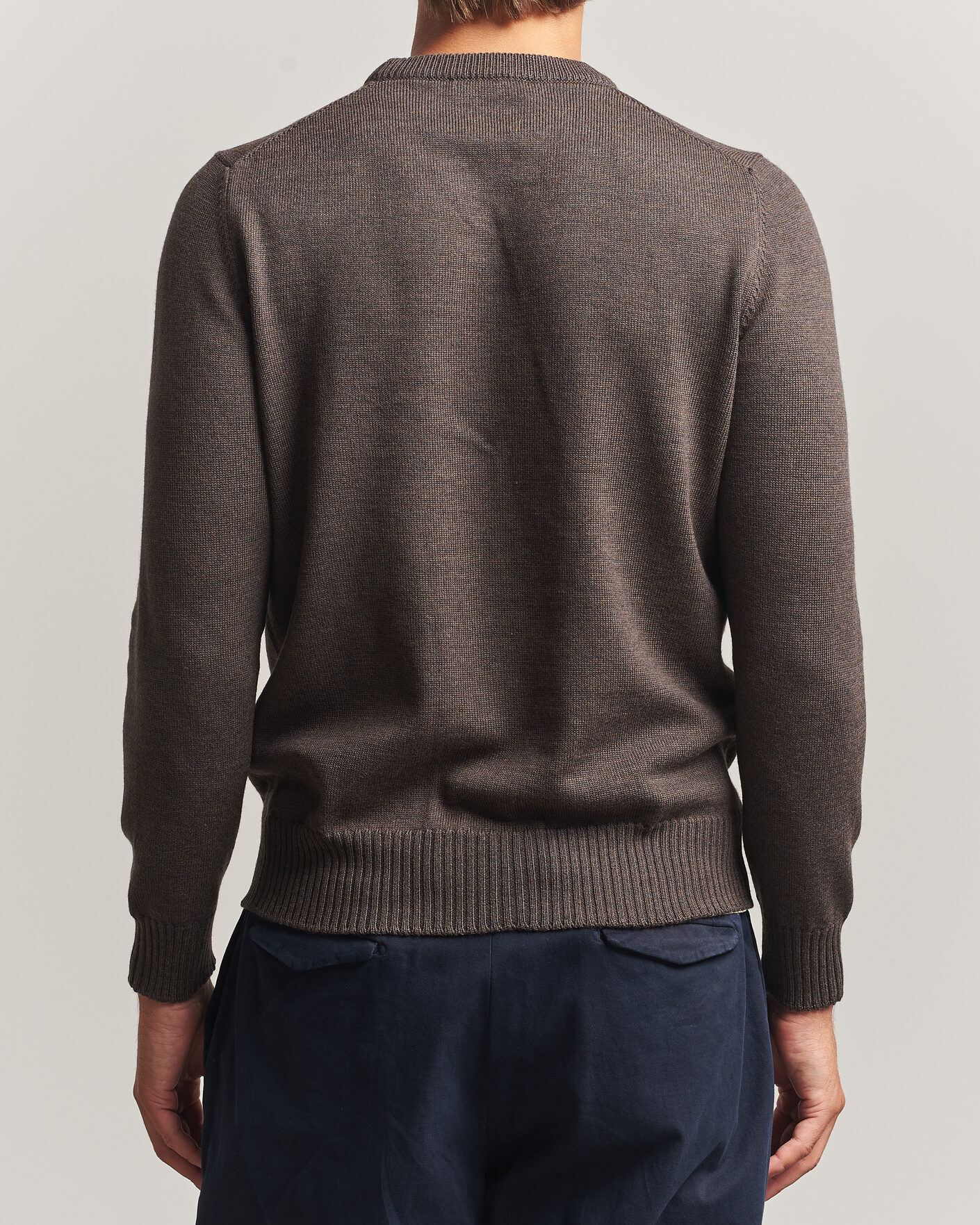 Homme | Pulls Et Tricots | Gran Sasso | Merino Knitted Crew Neck Brown Melange