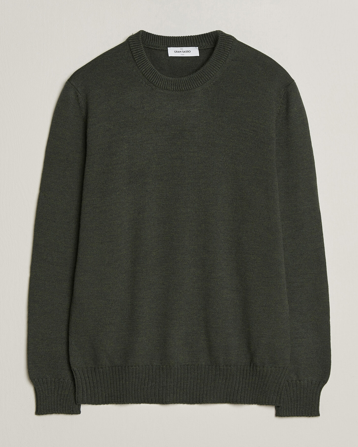 Homme | Pulls Et Tricots | Gran Sasso | Merino Knitted Crew Neck Olive Melange