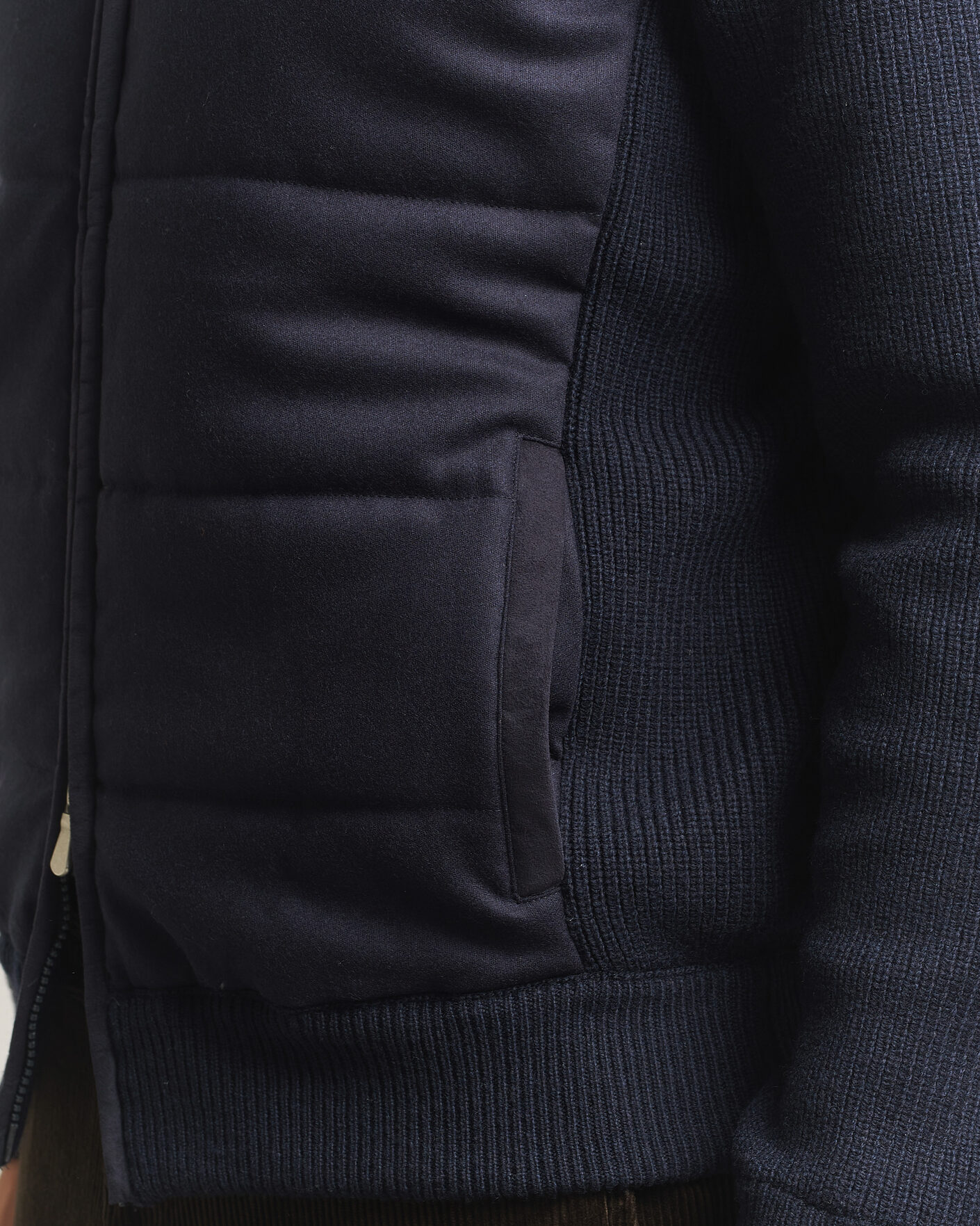 Homme | Manteaux Et Vestes | Gran Sasso | Brushed Wool Hybrid Jacket Navy