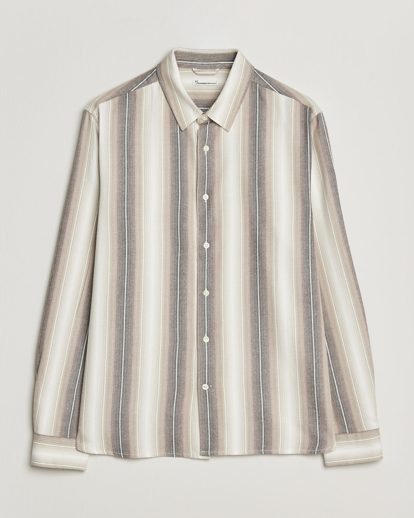 Homme | Chemises | KnowledgeCotton Apparel | Dune Regular Stripe Shirt Creme
