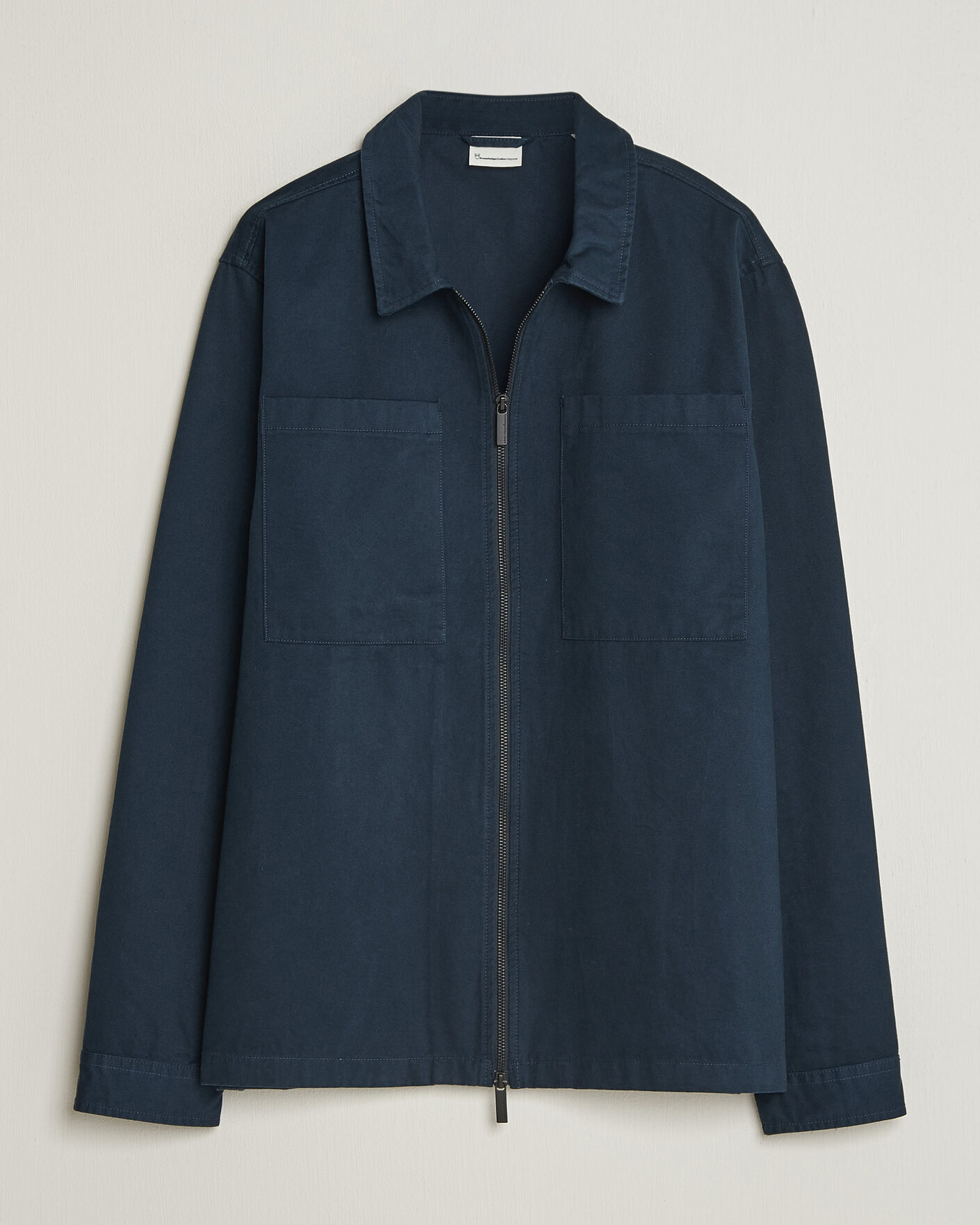 Homme | Chemises | KnowledgeCotton Apparel | Twill Zip Overshirt Total Eclipse