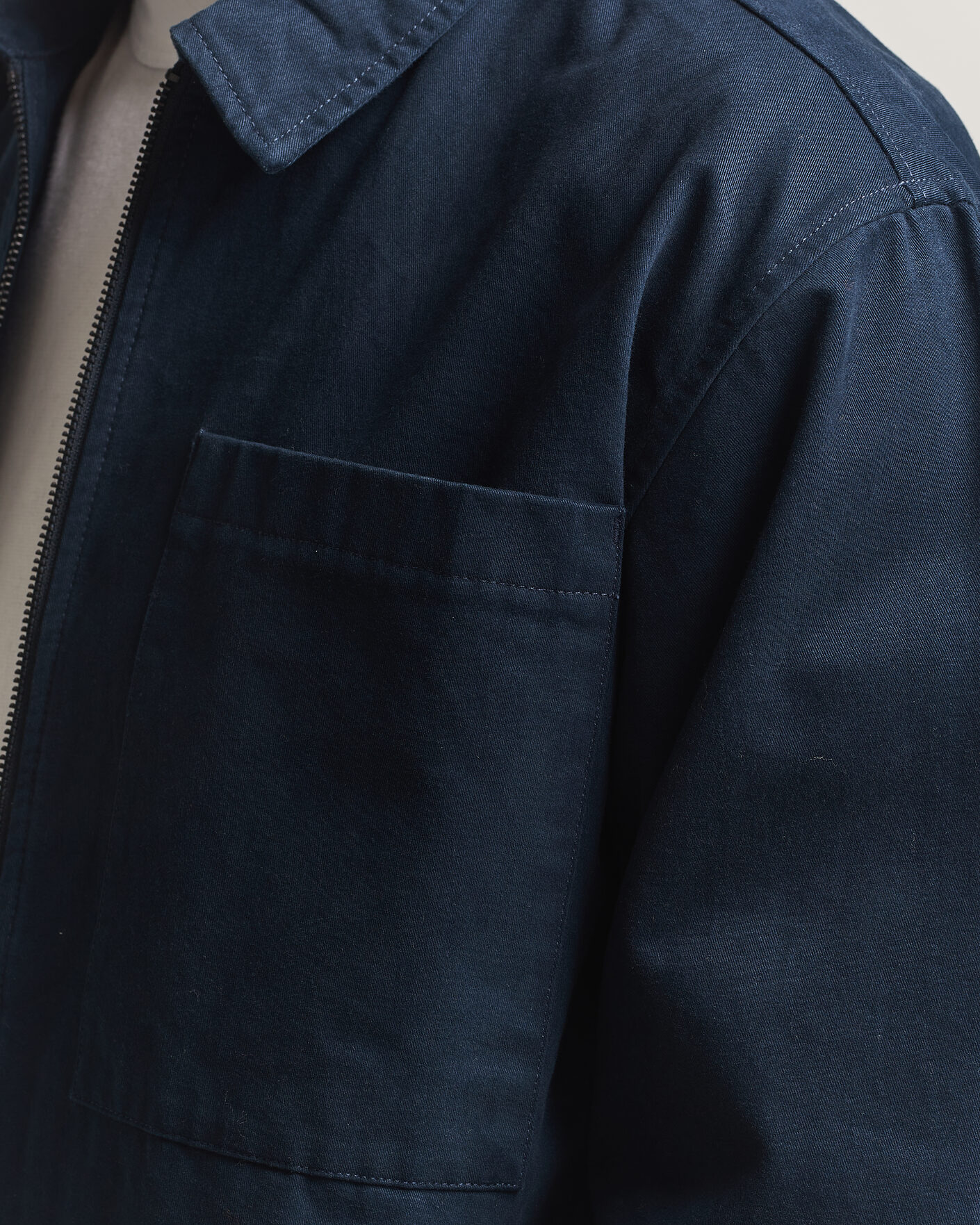 Homme | Chemises | KnowledgeCotton Apparel | Twill Zip Overshirt Total Eclipse