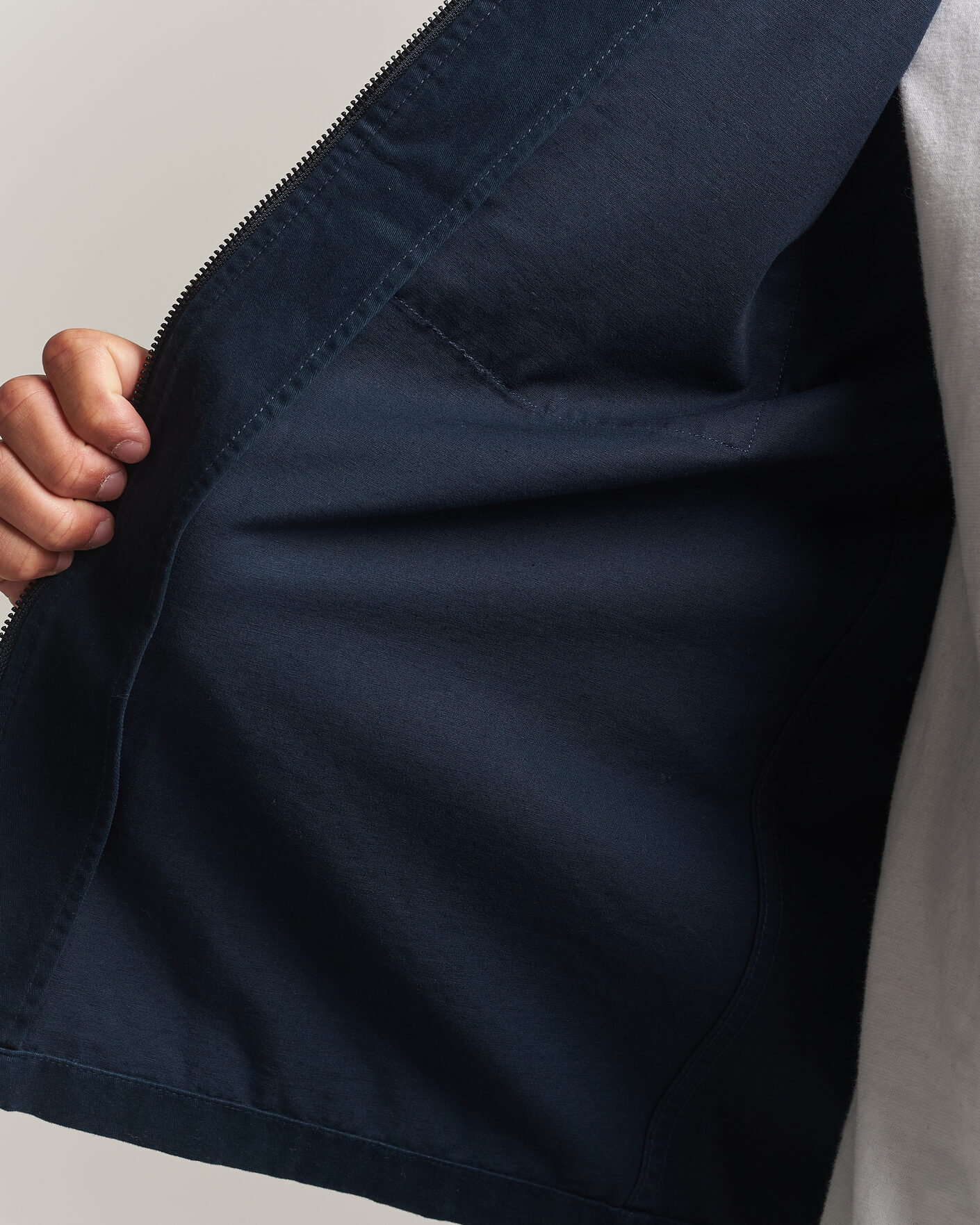 Homme | Chemises | KnowledgeCotton Apparel | Twill Zip Overshirt Total Eclipse