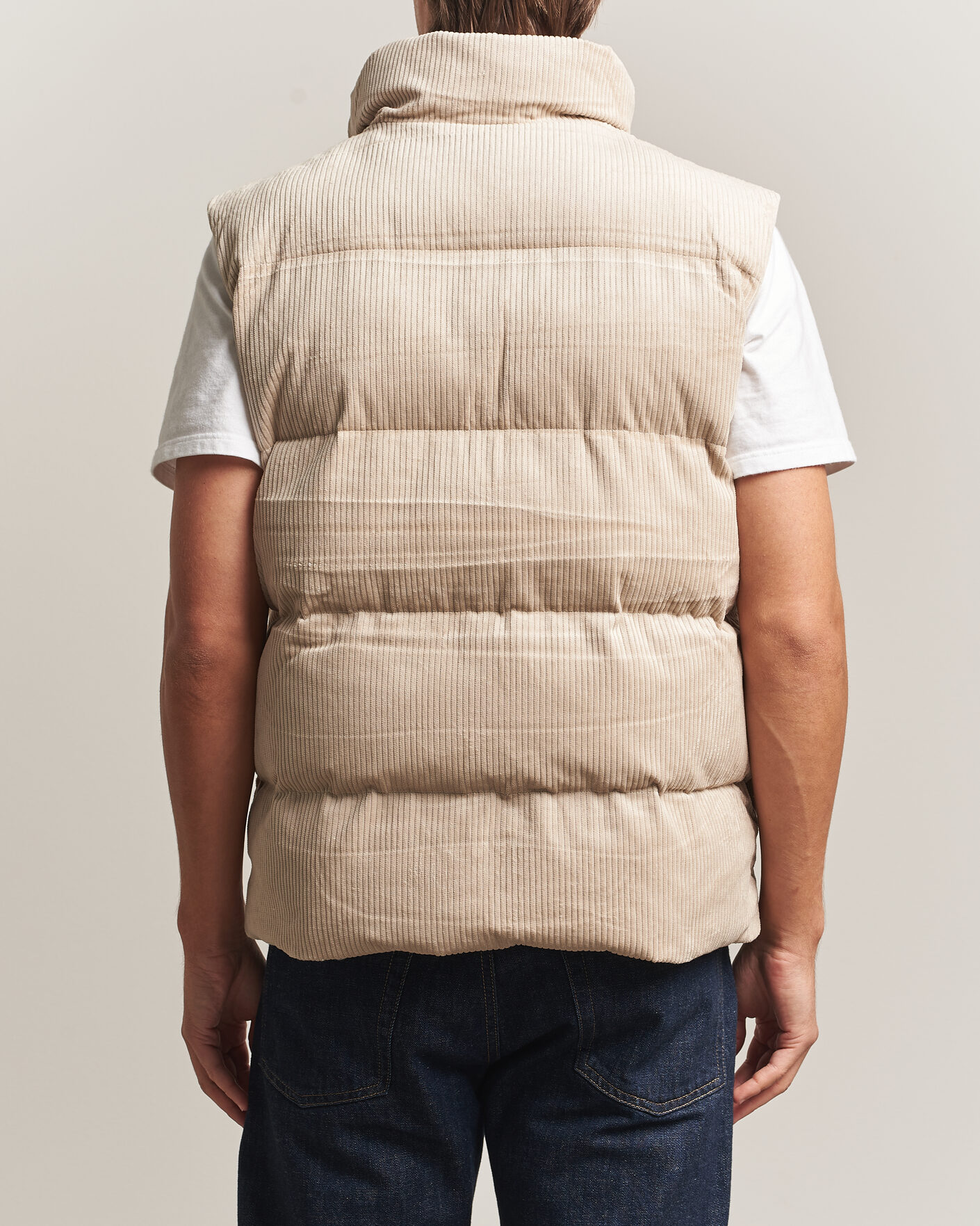 Homme | Gilets | KnowledgeCotton Apparel | Corduroy Puffer Vest Light Feather Grey