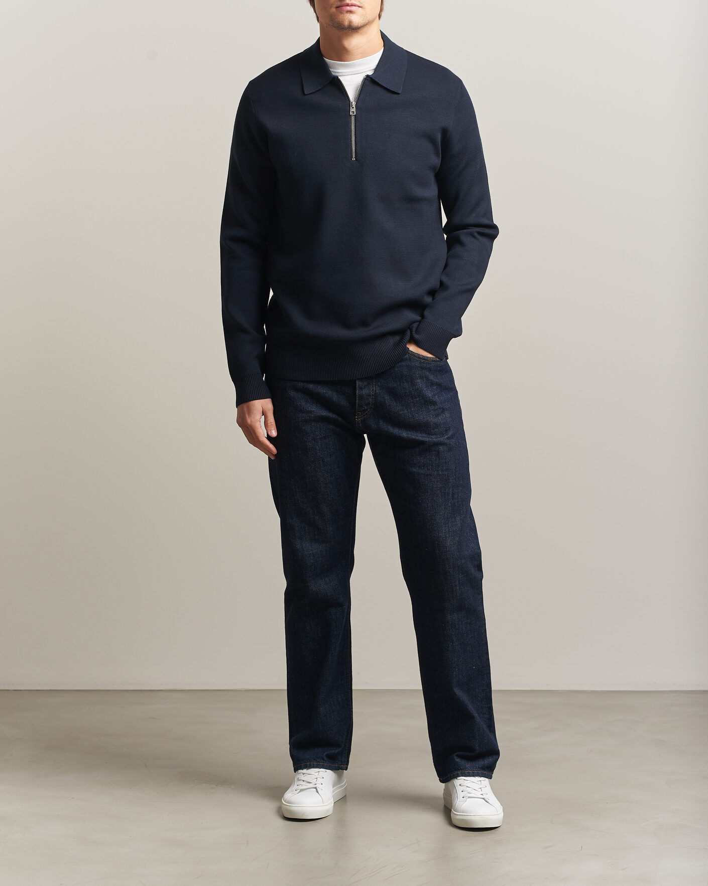 Homme | Pulls Et Tricots | Samsøe Samsøe | Matt Half Zip Polo Sky Captain