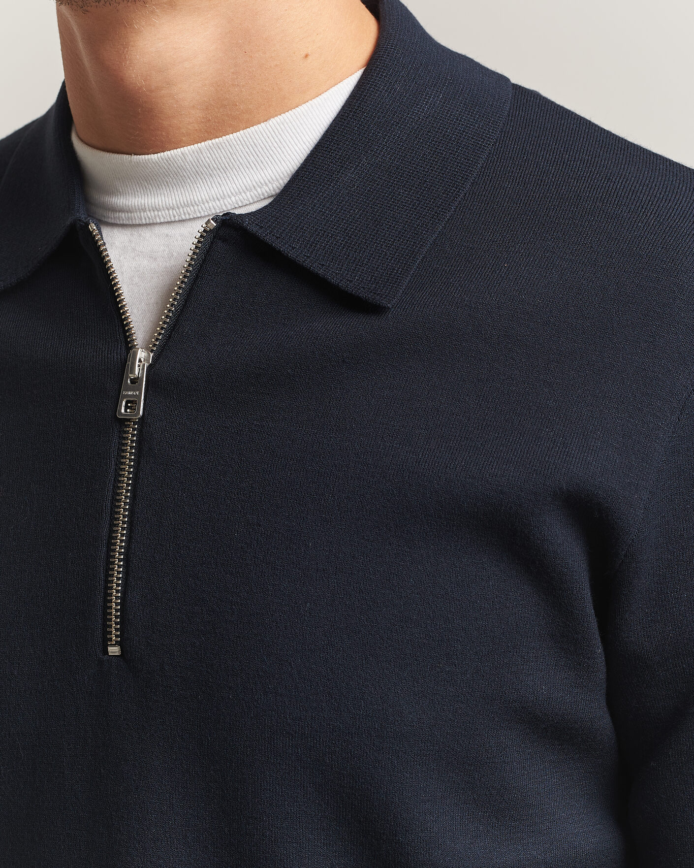 Homme | Pulls Et Tricots | Samsøe Samsøe | Matt Half Zip Polo Sky Captain
