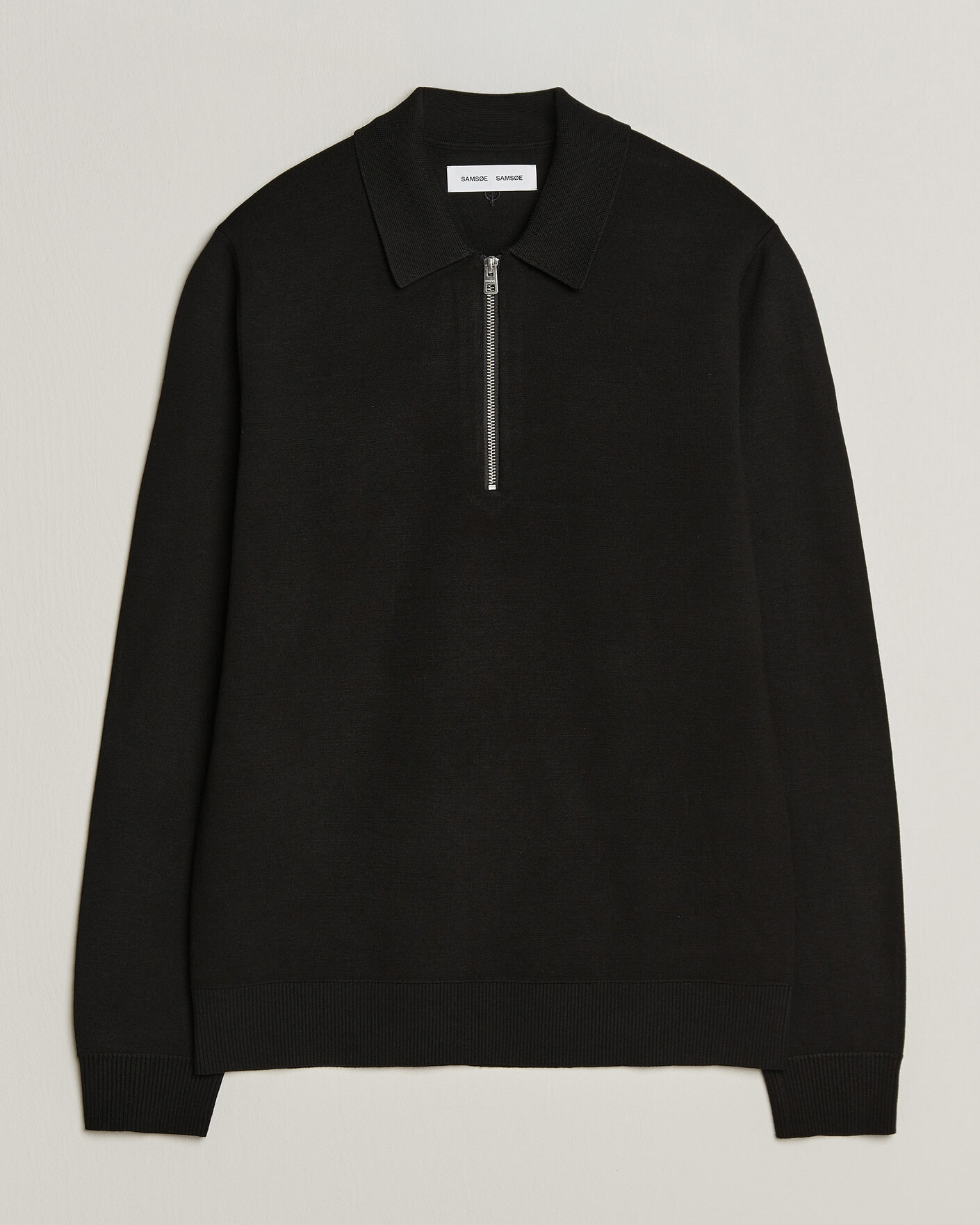 Homme | Pulls Et Tricots | Samsøe Samsøe | Matt Half Zip Polo Black