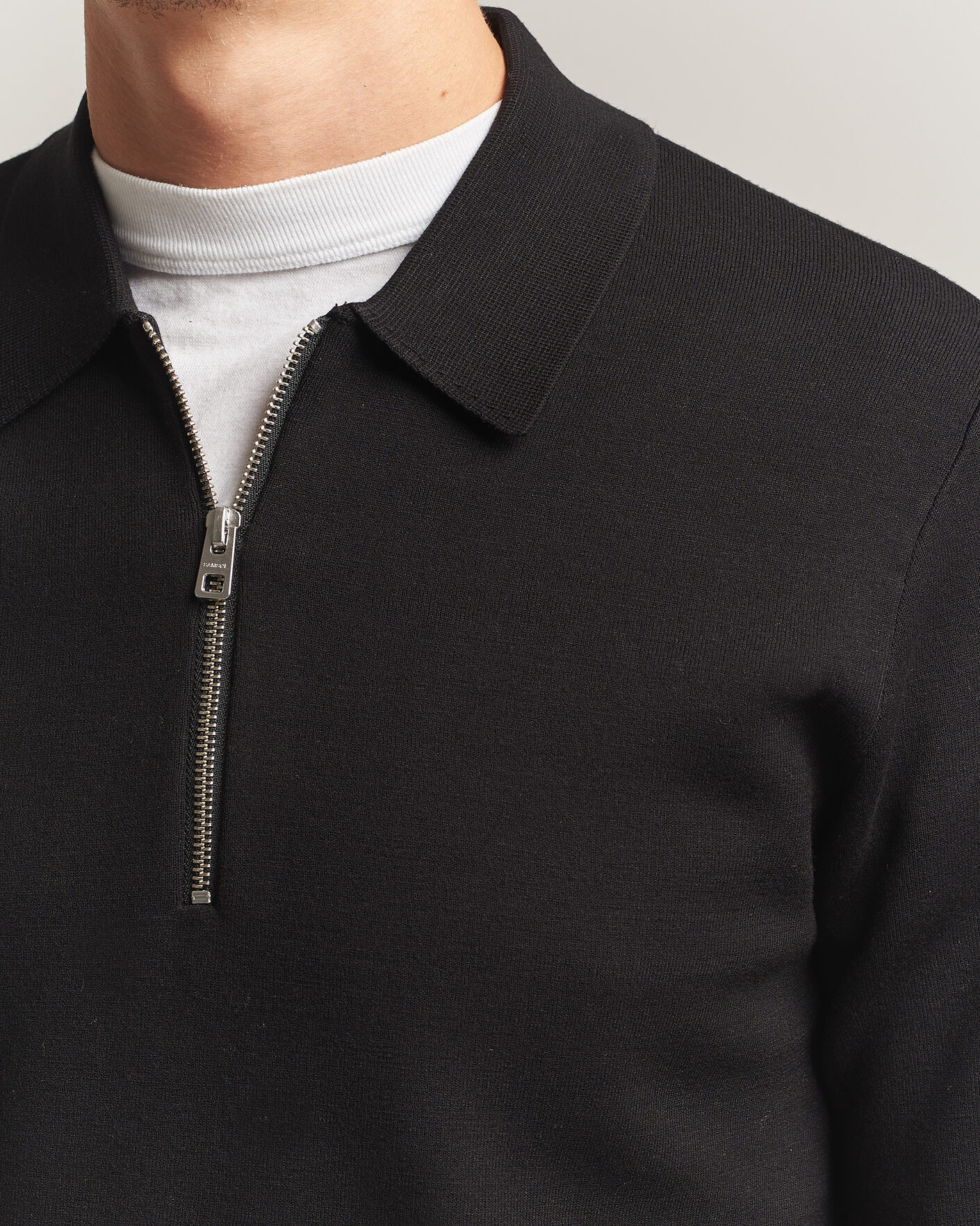 Homme | Pulls Et Tricots | Samsøe Samsøe | Matt Half Zip Polo Black