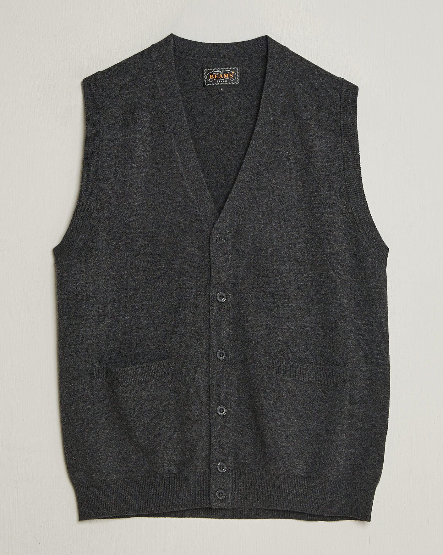 Homme | Pulls Et Tricots | BEAMS PLUS | Button Knit Vest Charcoal