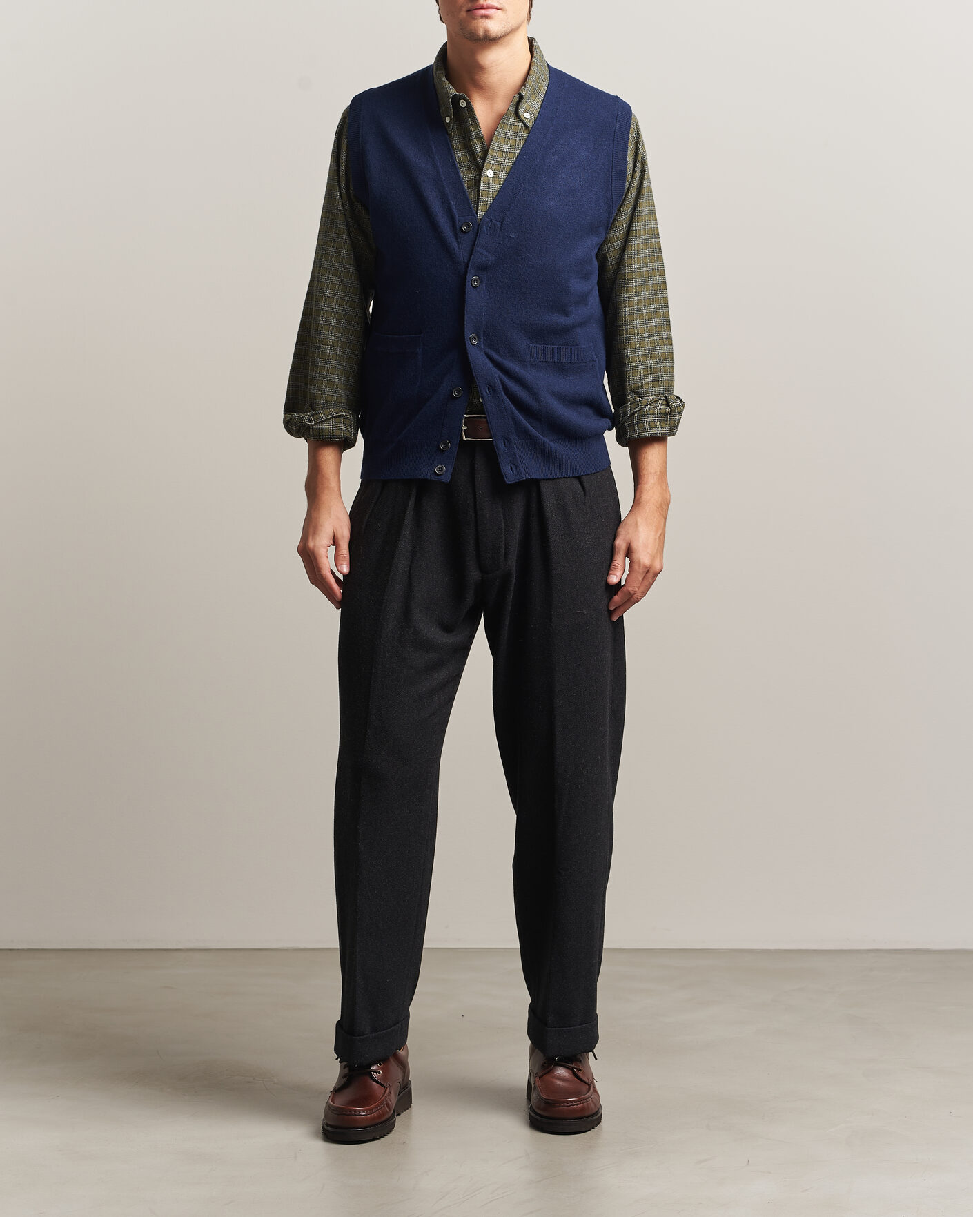 Homme | Pulls Et Tricots | BEAMS PLUS | Button Knit Vest Navy