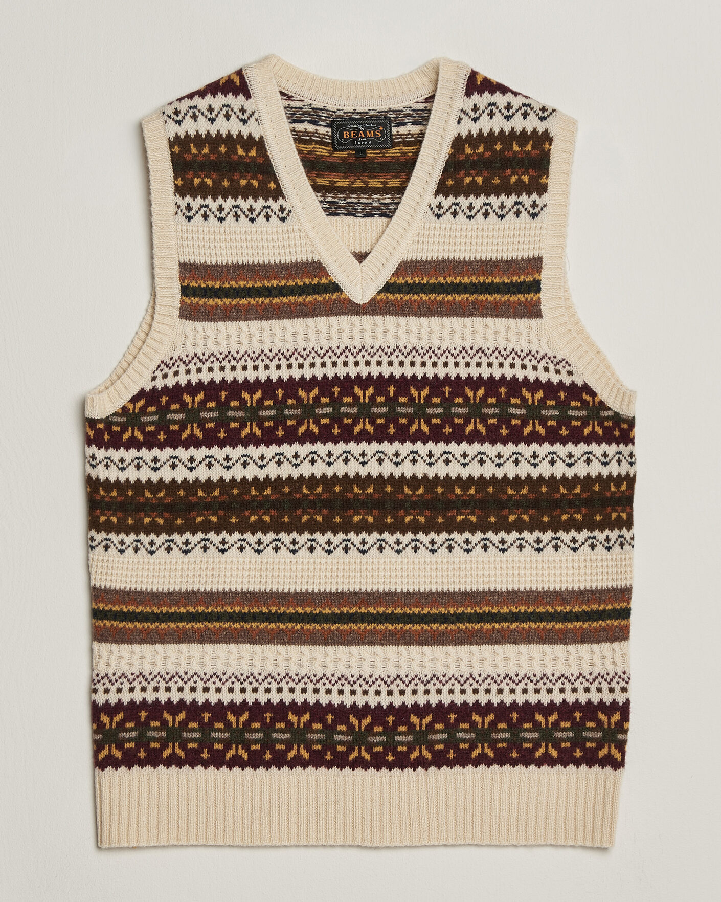 Homme | Pulls Et Tricots | BEAMS PLUS | Fair Isle Knit Vest Beige