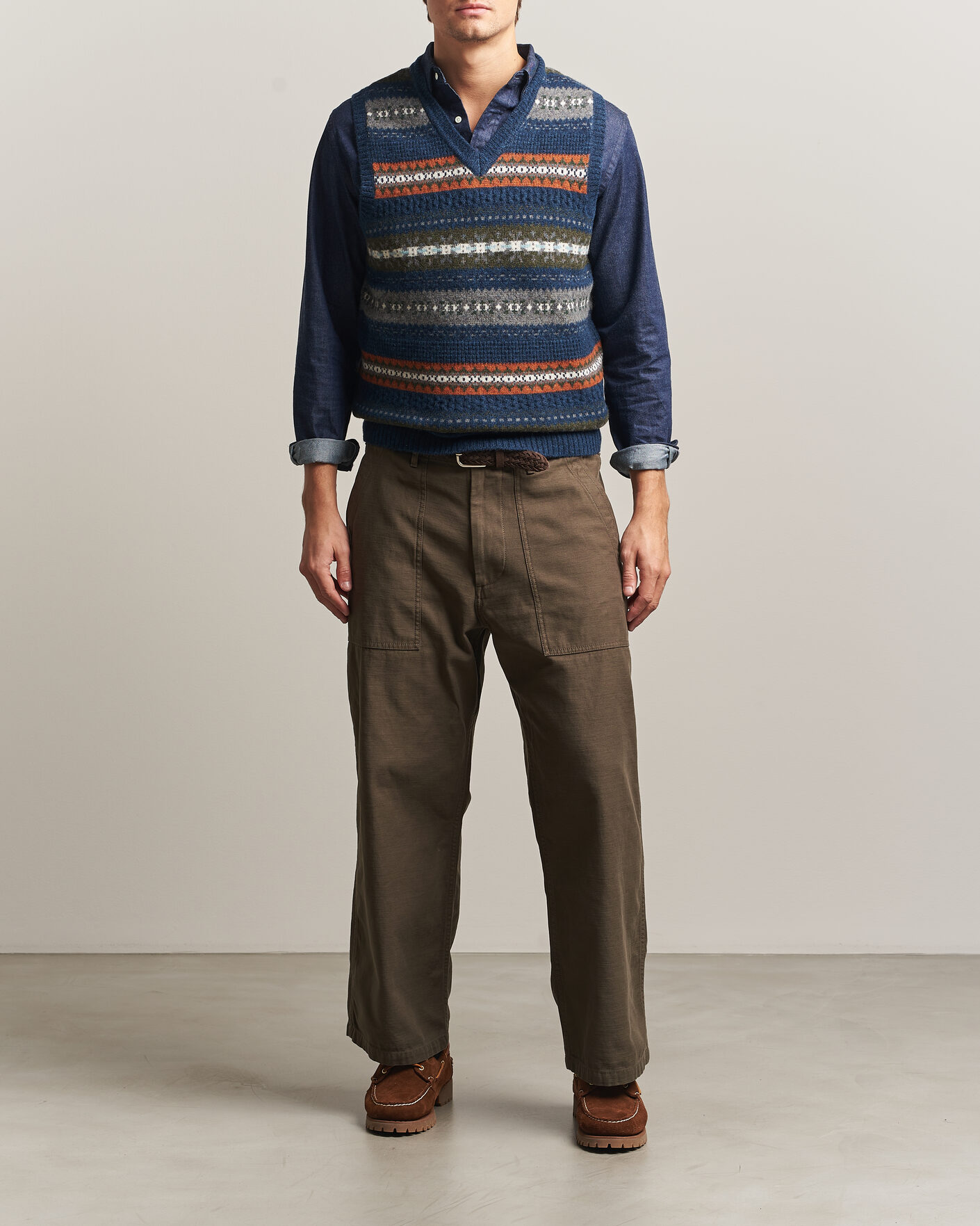 Homme | Pulls Et Tricots | BEAMS PLUS | Fair Isle Knit Vest Navy