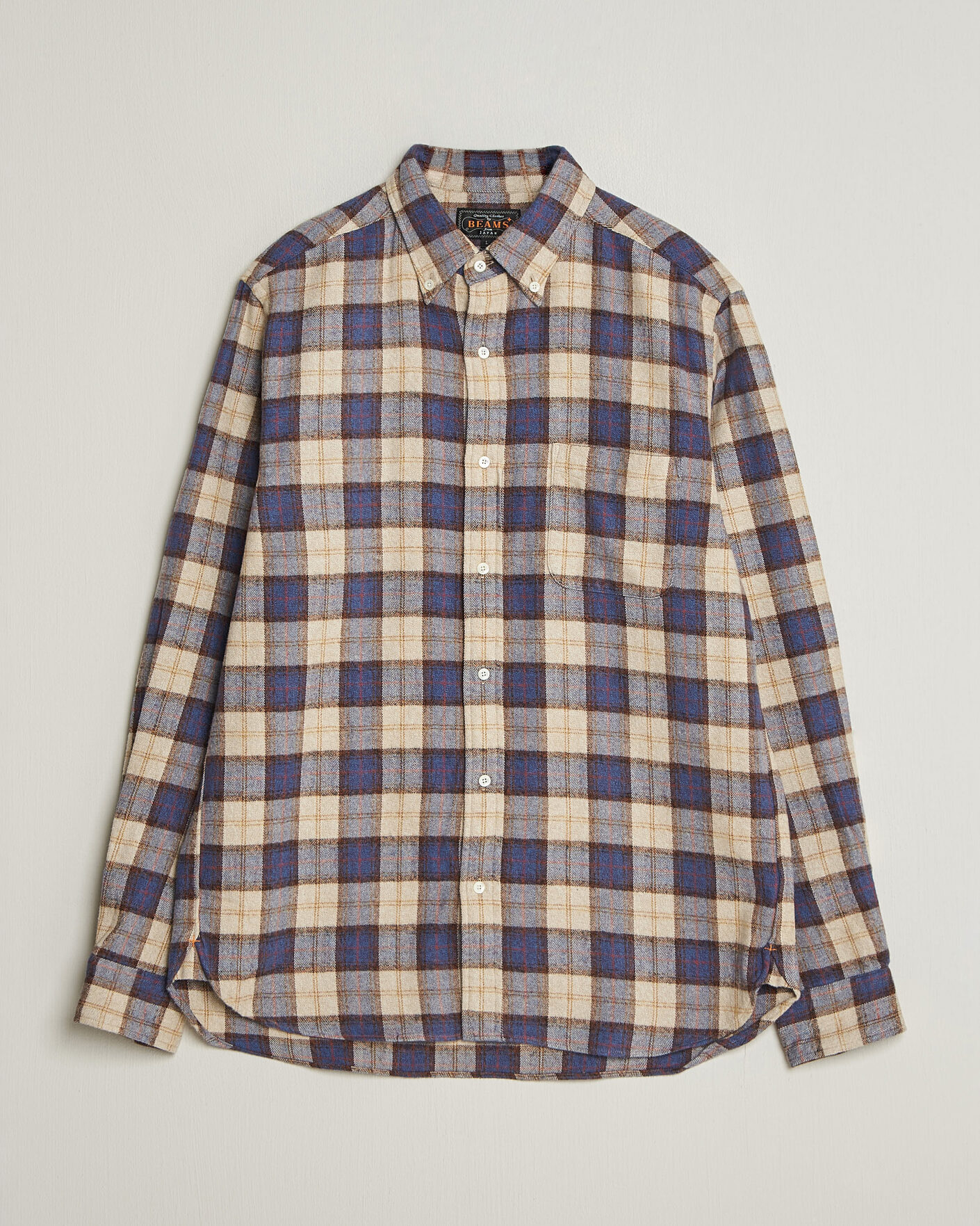 Homme | Chemises | BEAMS PLUS | Plaid Button Down Shirt White/Blue