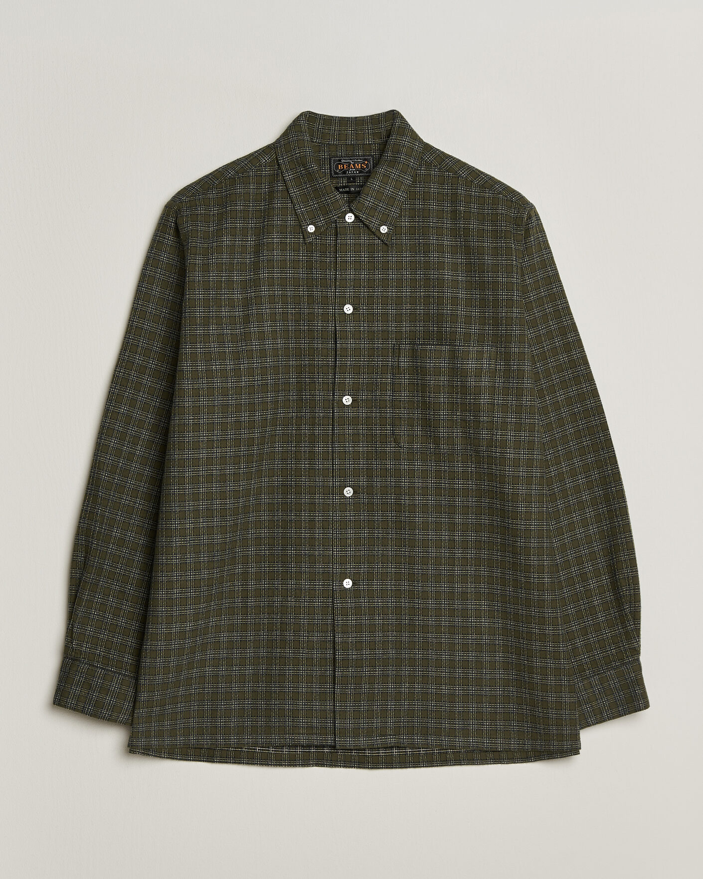 Homme | Chemises | BEAMS PLUS | Dobby Plaid Button Down Shirt Dark Green