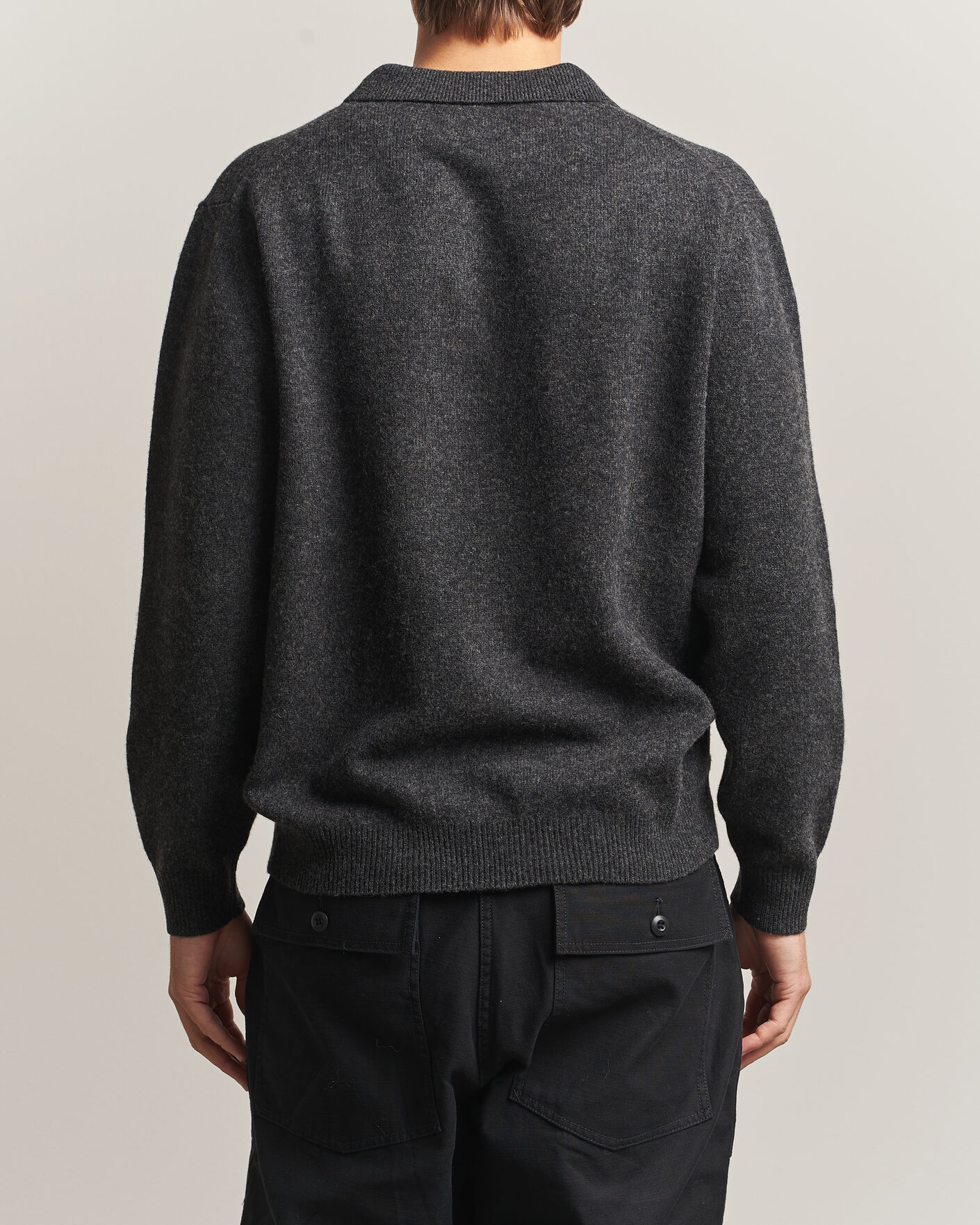 Homme | Pulls Et Tricots | BEAMS PLUS | Knitted Wool Polo Charcoal