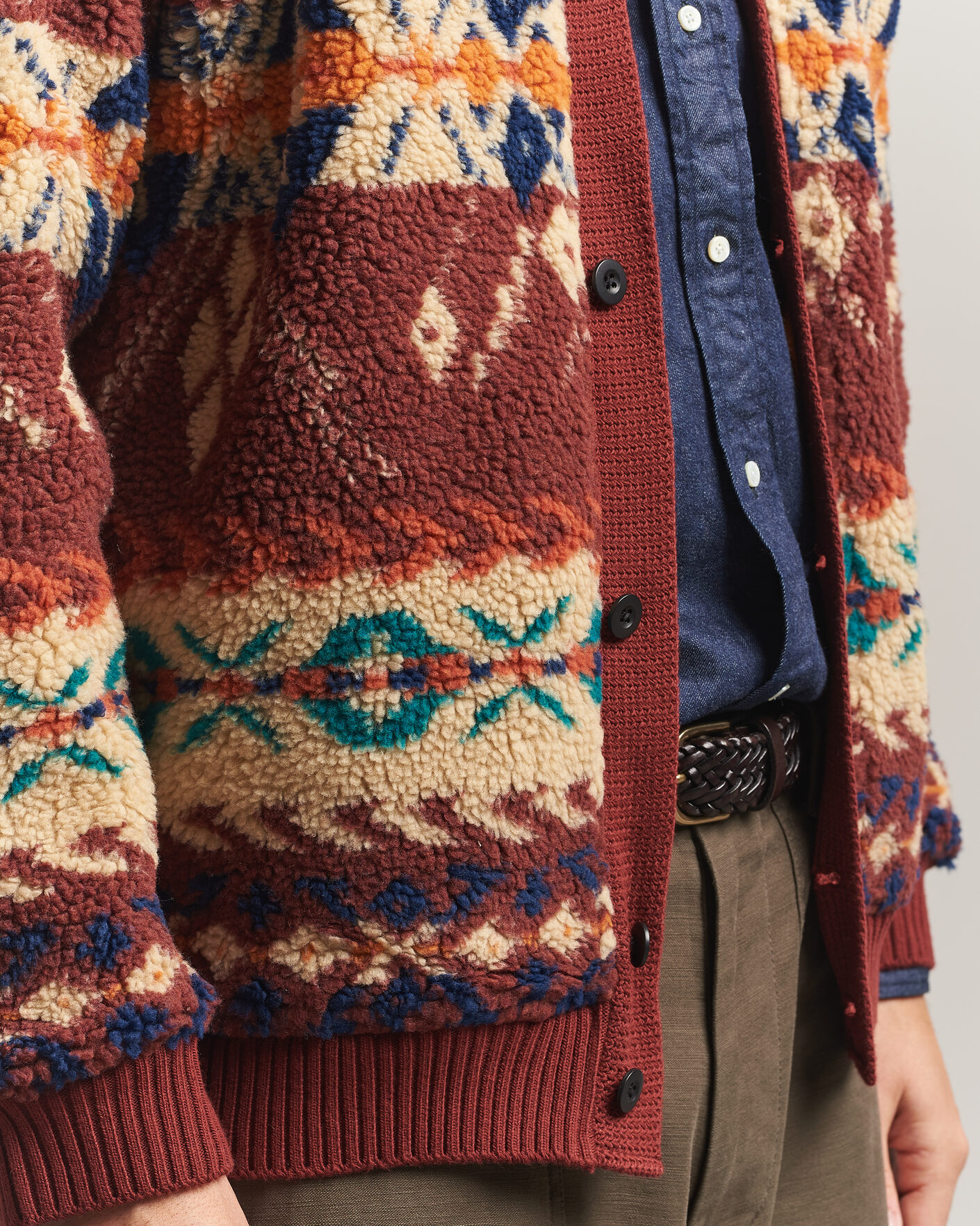 Homme | Pulls Et Tricots | BEAMS PLUS | Boa Jacquard Cardigan Brown