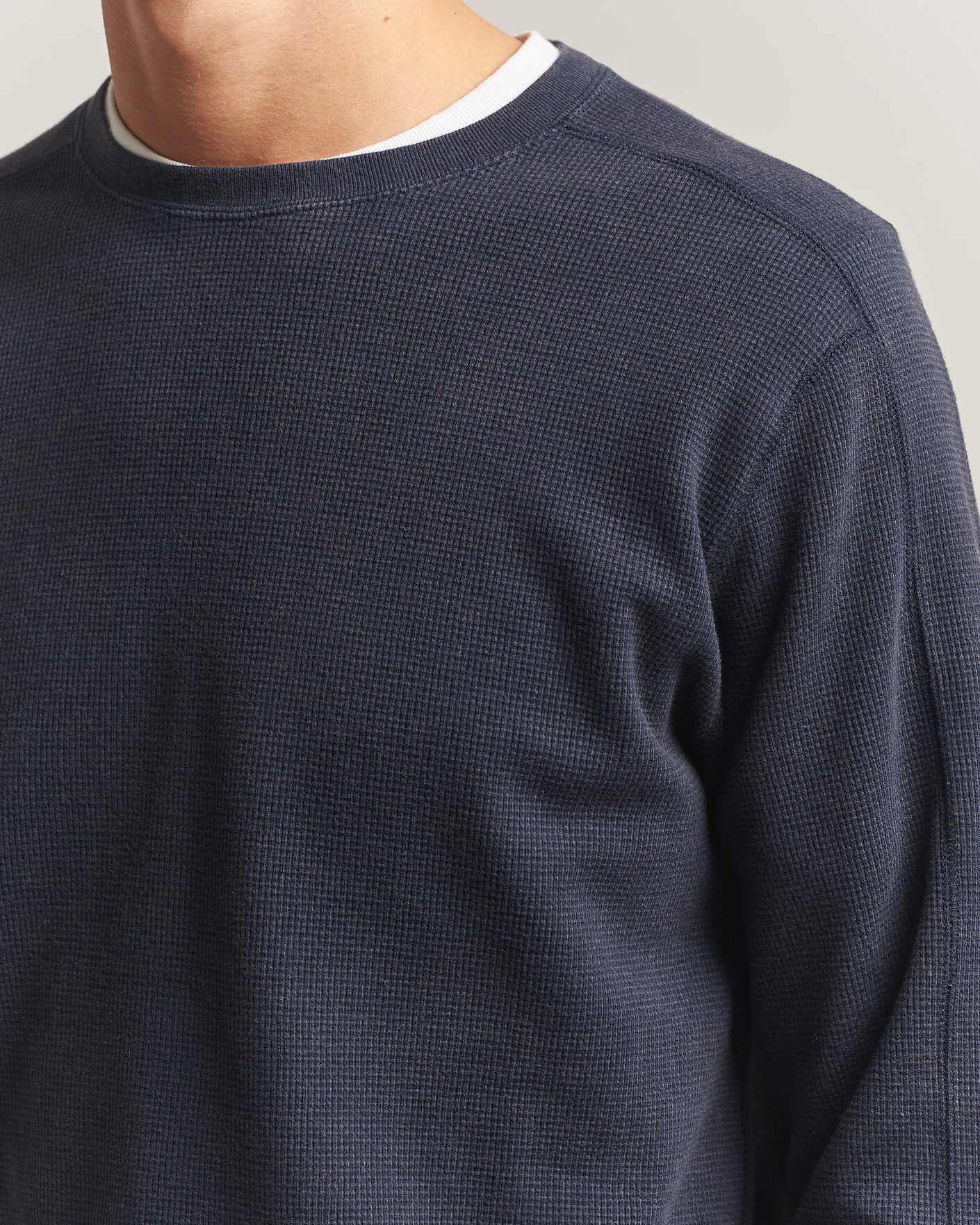 Homme | T-shirts | BEAMS PLUS | Fade Thermal Crew Navy