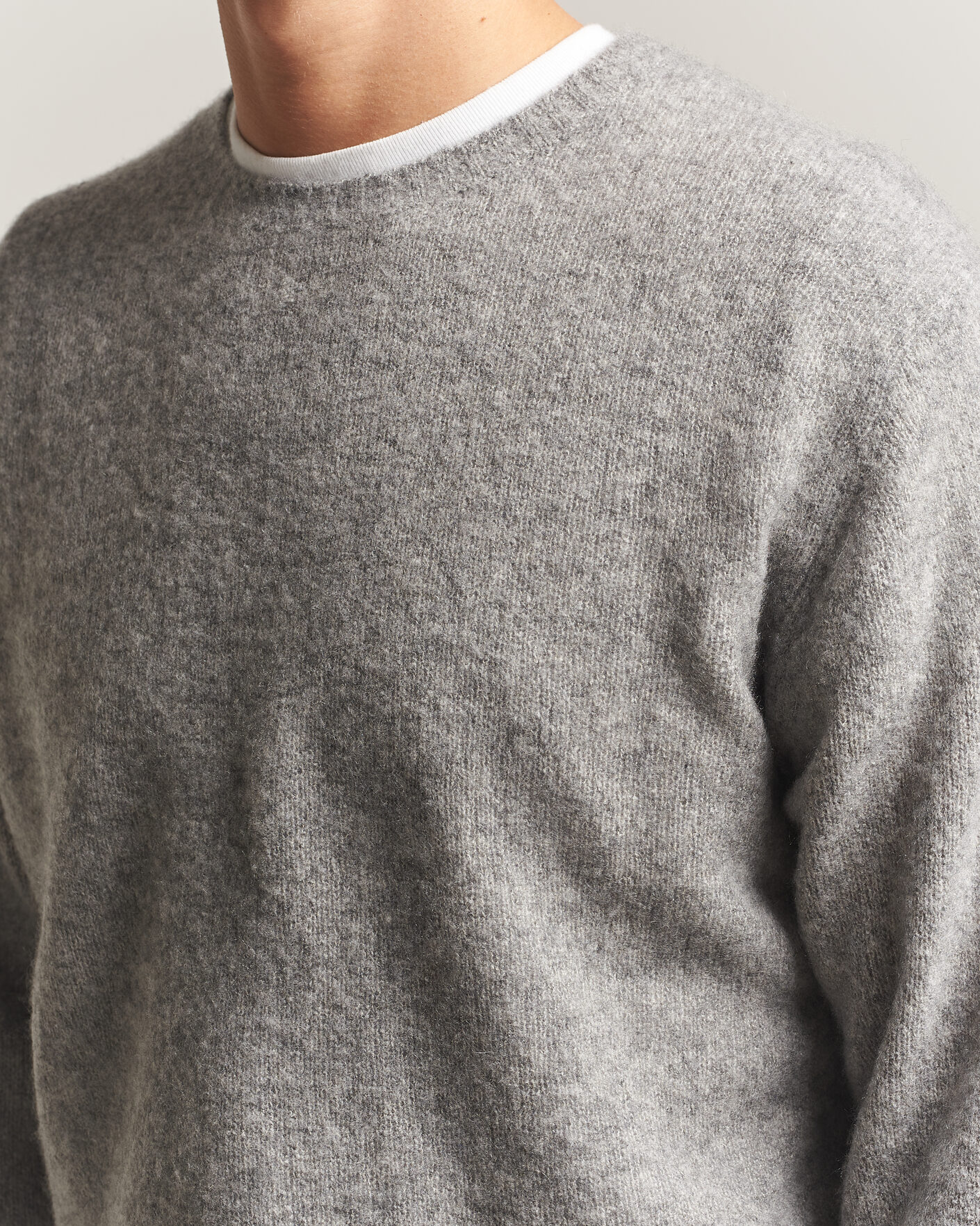 Homme | Pulls Et Tricots | BEAMS PLUS | Cashmere/Silk Crew Neck Grey Melange