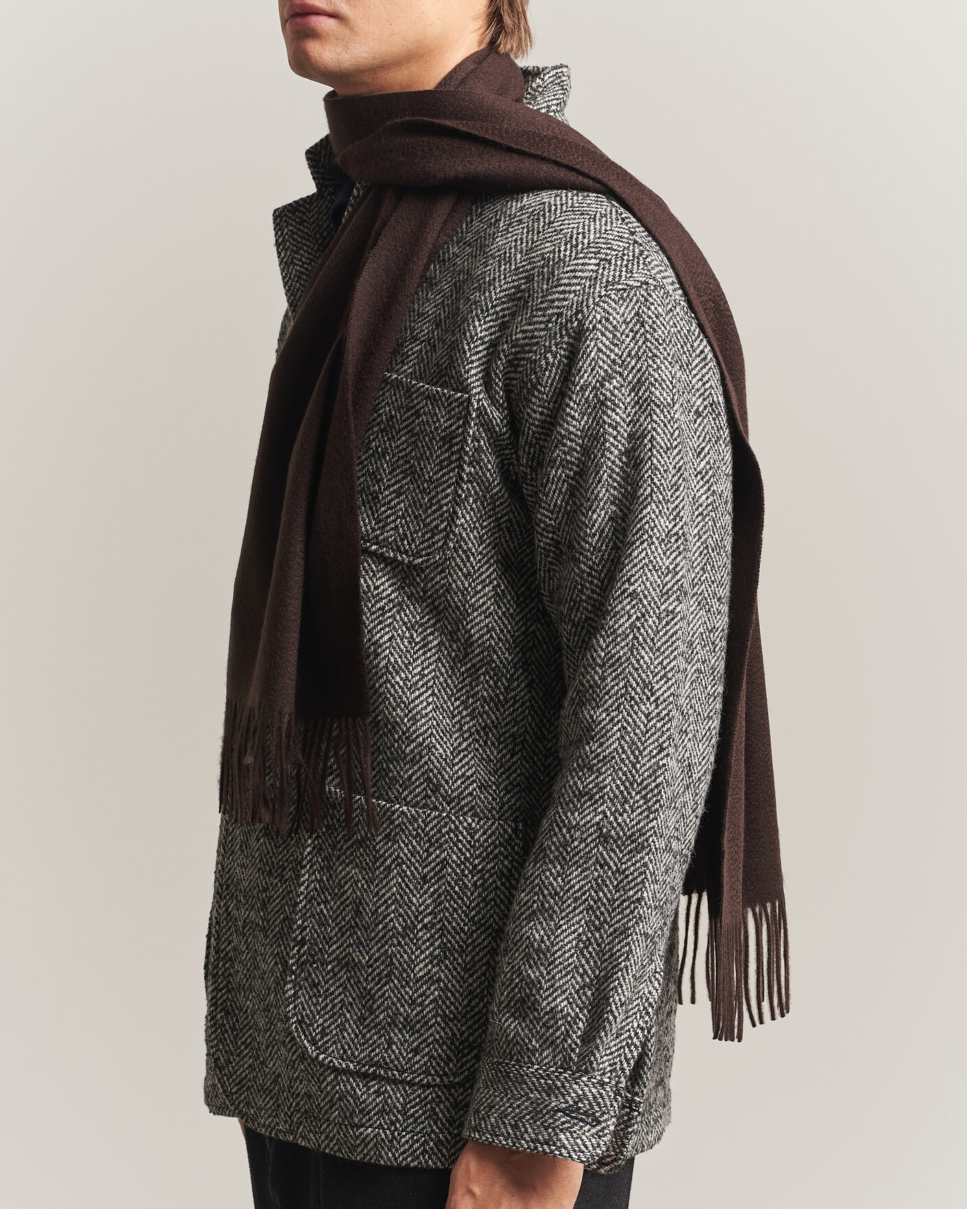 Homme | Écharpes | BEAMS PLUS | Cashmere Scarf Dark Brown