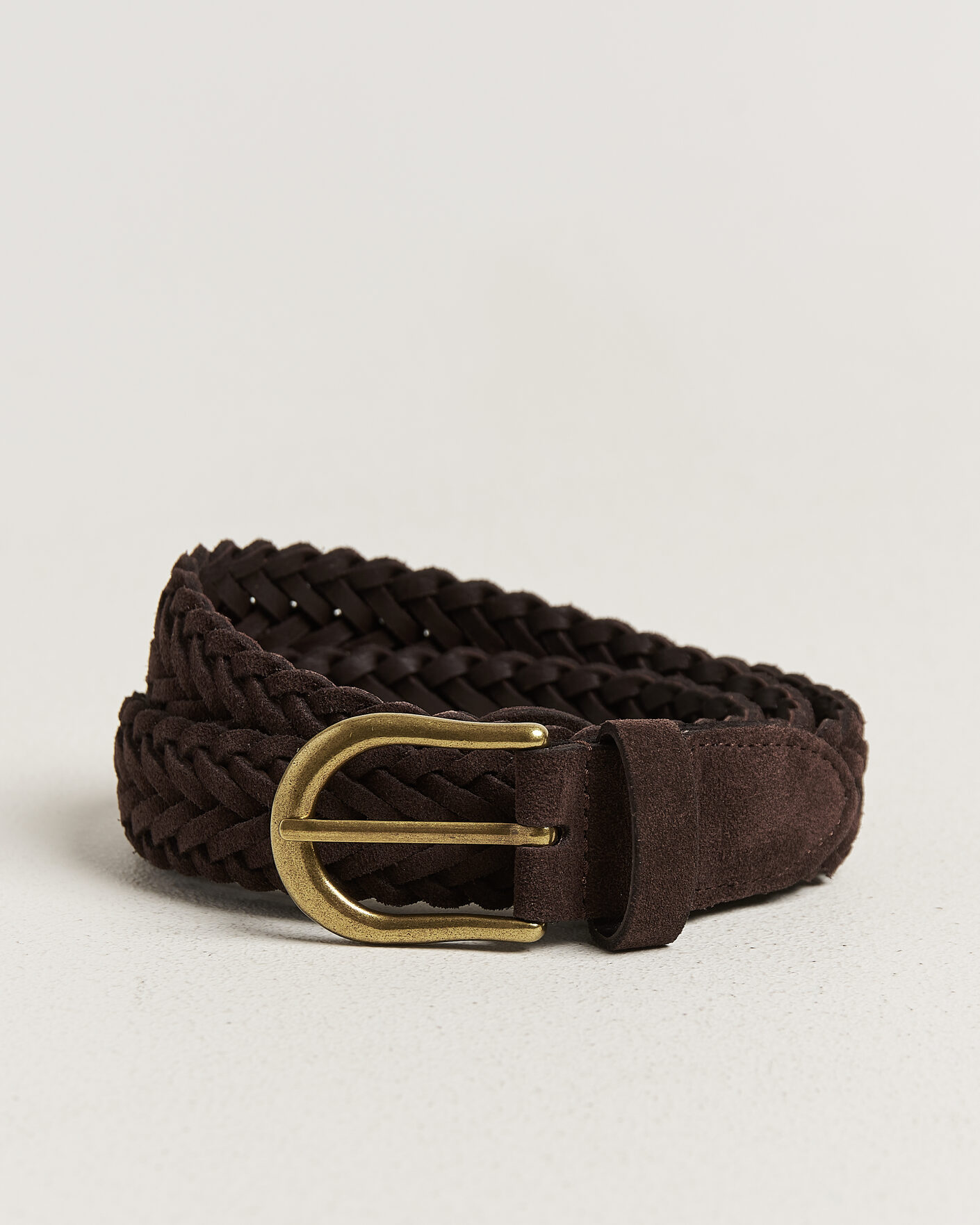 Homme | Ceintures | BEAMS PLUS | Suede Braided Belt Dark Brown