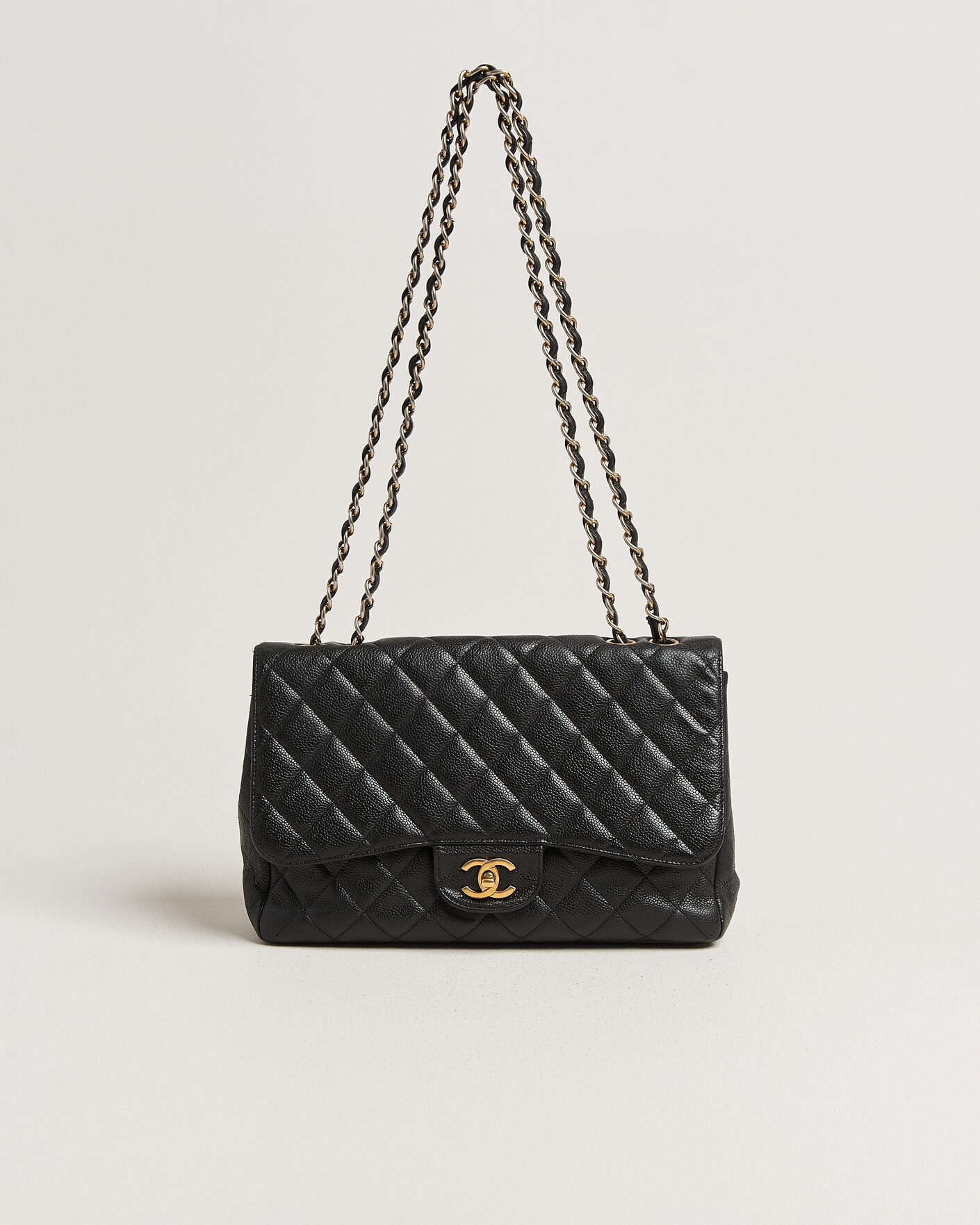 Homme | Pre-Owned & Vintage Bags | Chanel Pre-Owned | Classic Jumbo Single Flap Bag Caviar Black