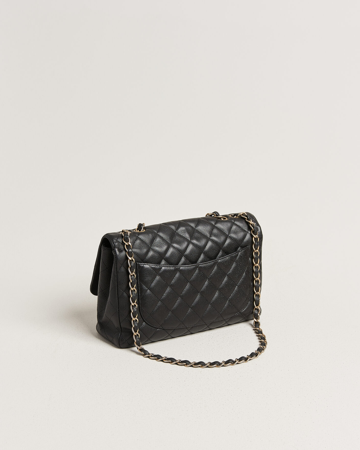 Homme | Pre-Owned & Vintage Bags | Chanel Pre-Owned | Classic Jumbo Single Flap Bag Caviar Black