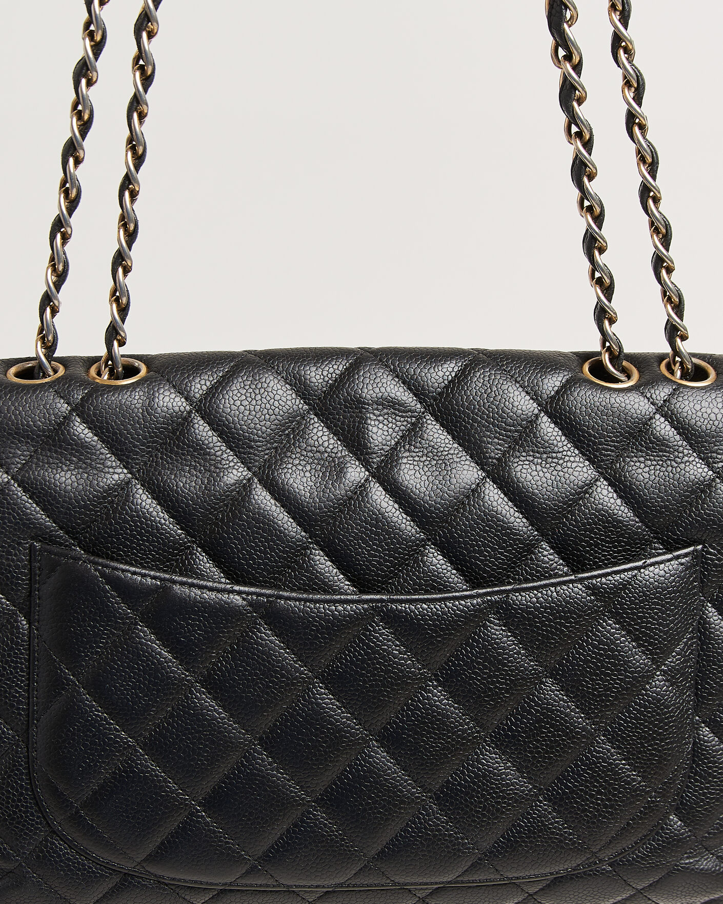 Homme | Pre-Owned & Vintage Bags | Chanel Pre-Owned | Classic Jumbo Single Flap Bag Caviar Black