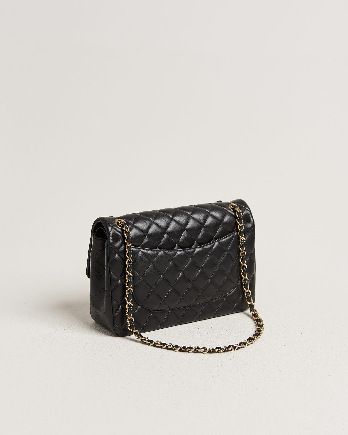 Homme | Pre-Owned & Vintage Bags | Chanel Pre-Owned | Classic Jumbo Double Flap Bag Lambskin Black