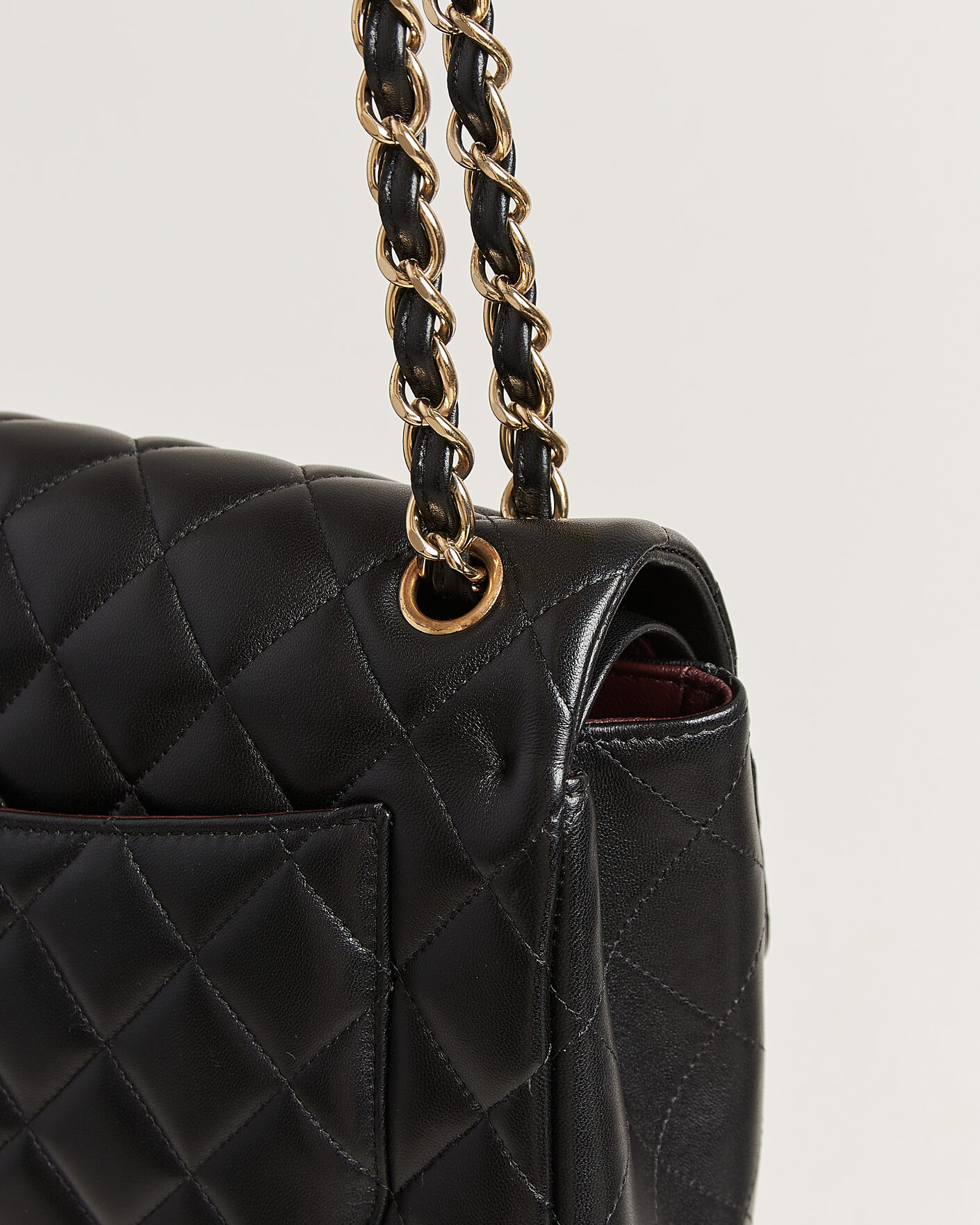 Homme | Pre-Owned & Vintage Bags | Chanel Pre-Owned | Classic Jumbo Double Flap Bag Lambskin Black