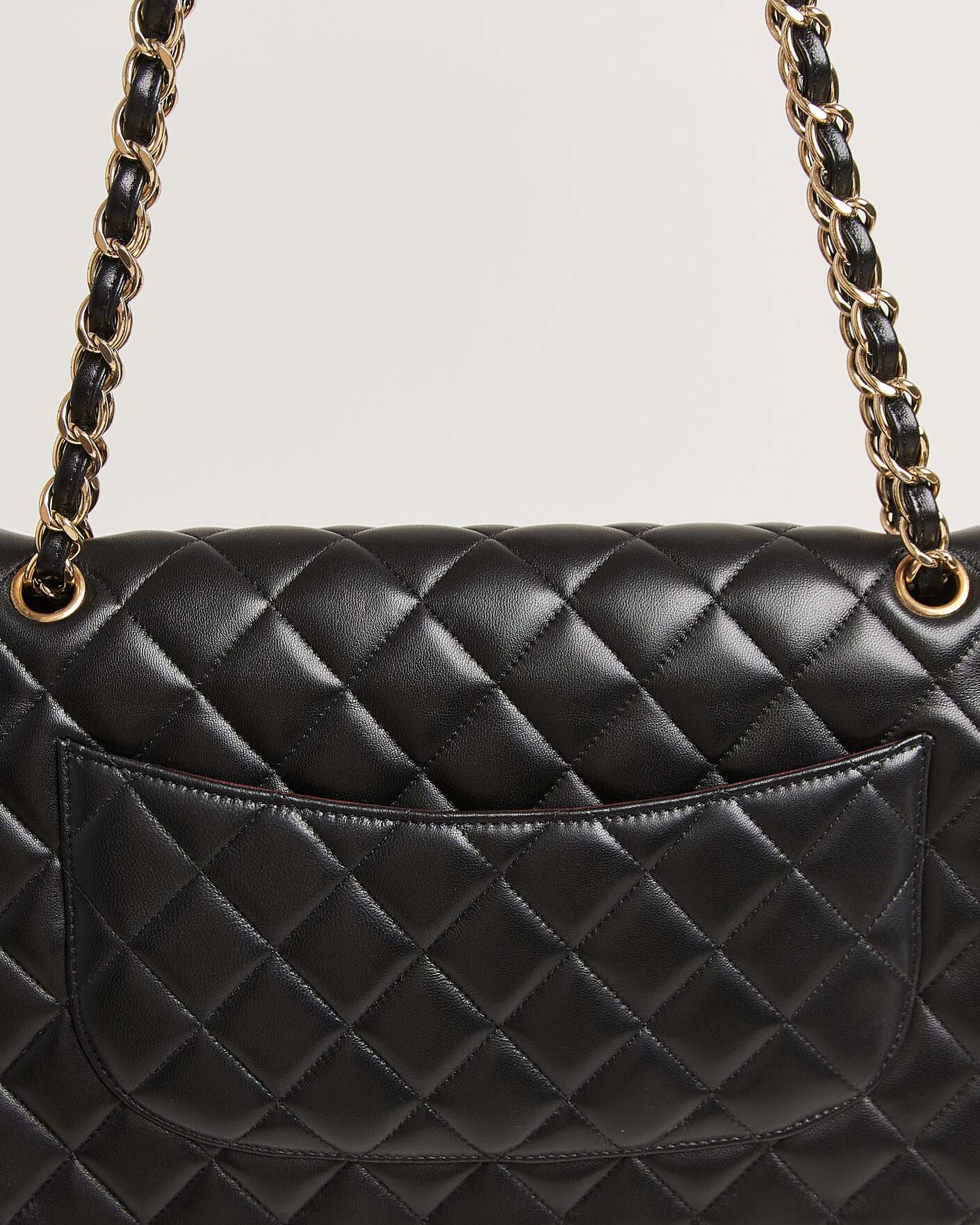 Homme | Pre-Owned & Vintage Bags | Chanel Pre-Owned | Classic Jumbo Double Flap Bag Lambskin Black