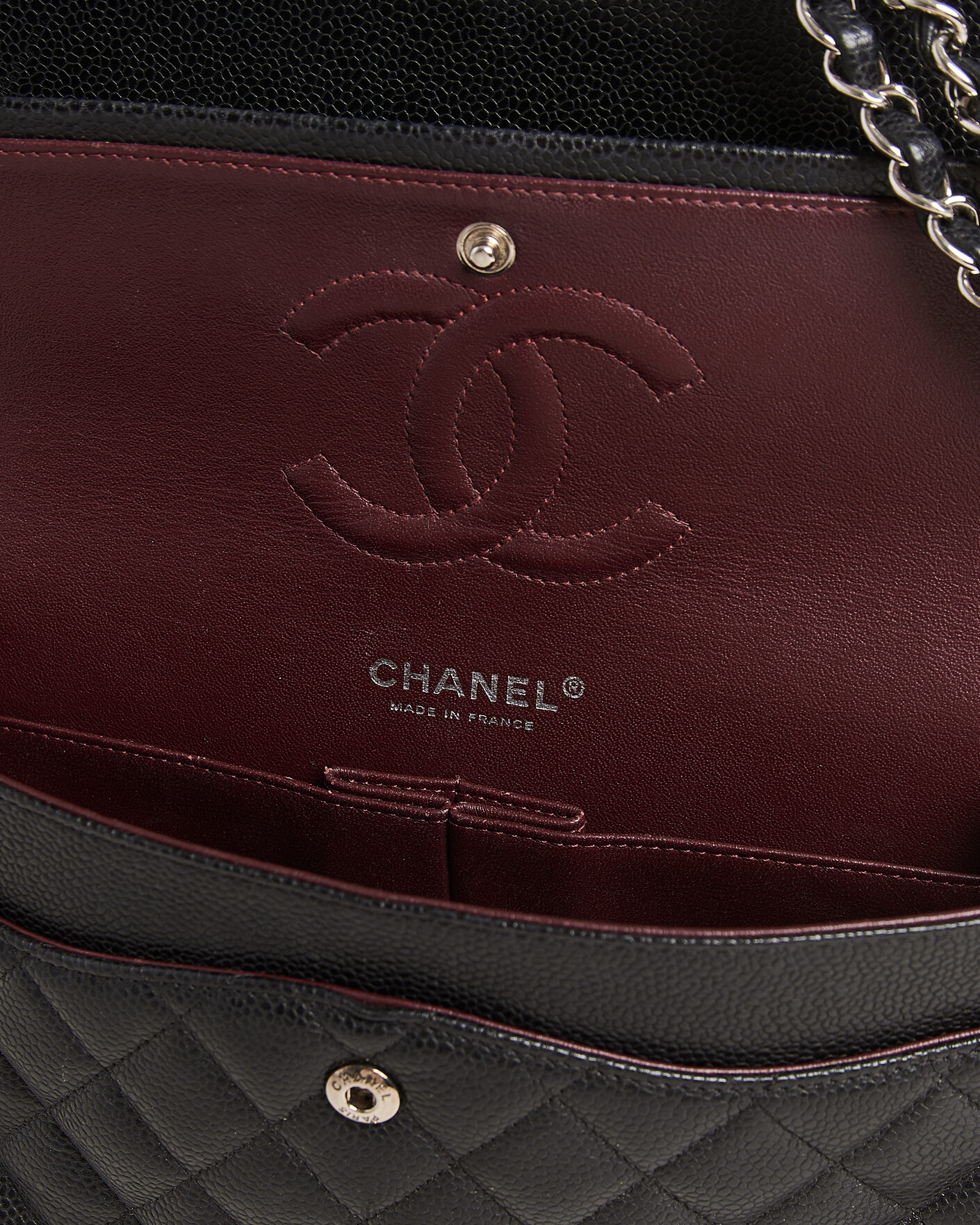 Homme | Pre-Owned & Vintage Bags | Chanel Pre-Owned | Classic Medium Single Flap Bag Caviar Black