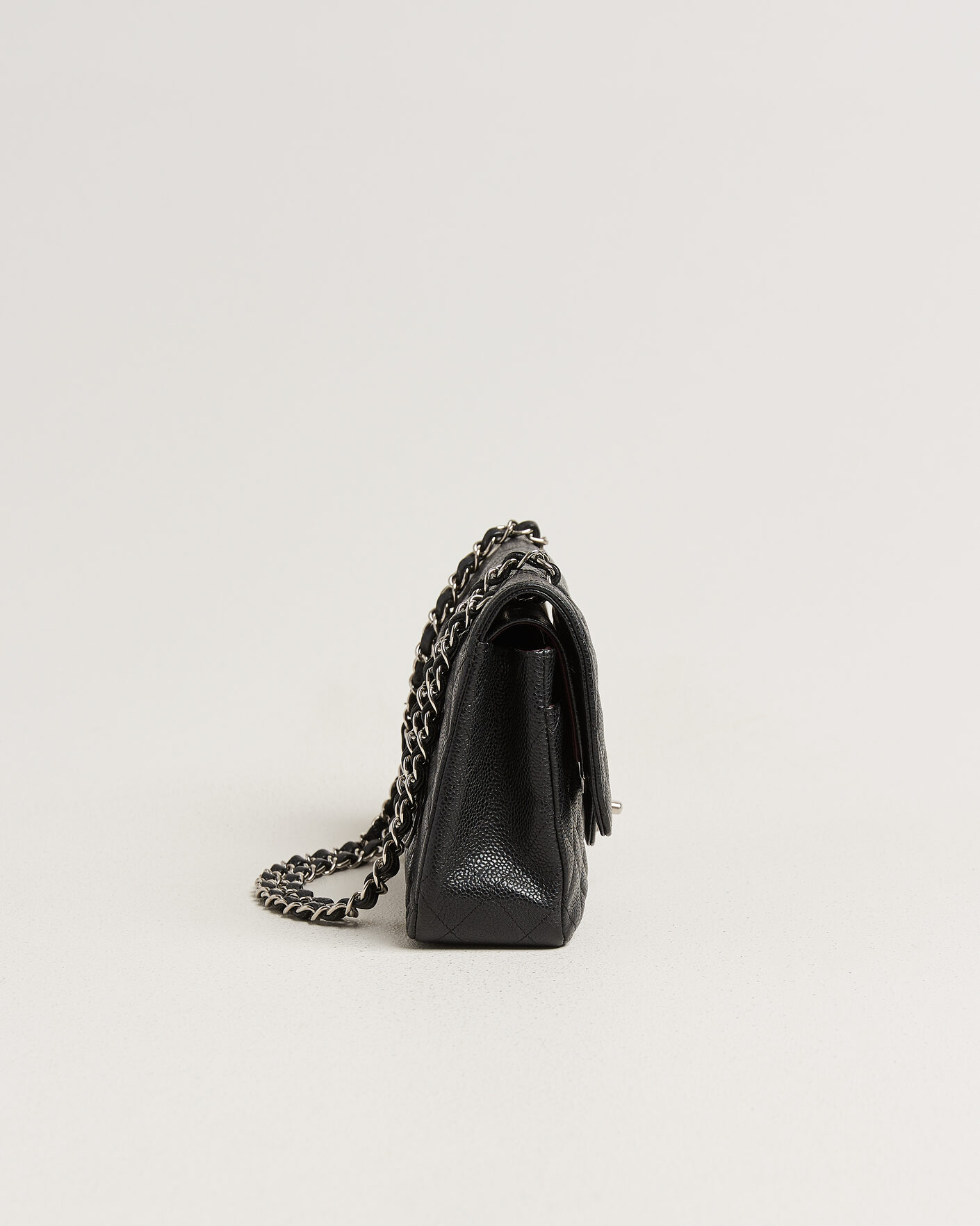 Homme | Pre-Owned & Vintage Bags | Chanel Pre-Owned | Classic Medium Single Flap Bag Caviar Black