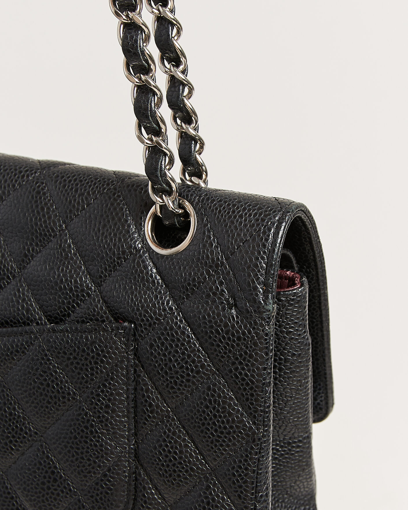 Homme | Pre-Owned & Vintage Bags | Chanel Pre-Owned | Classic Medium Single Flap Bag Caviar Black