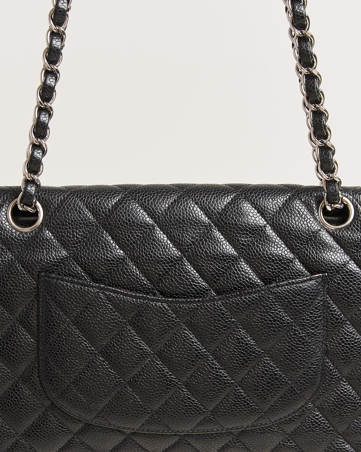 Homme | Pre-Owned & Vintage Bags | Chanel Pre-Owned | Classic Medium Single Flap Bag Caviar Black
