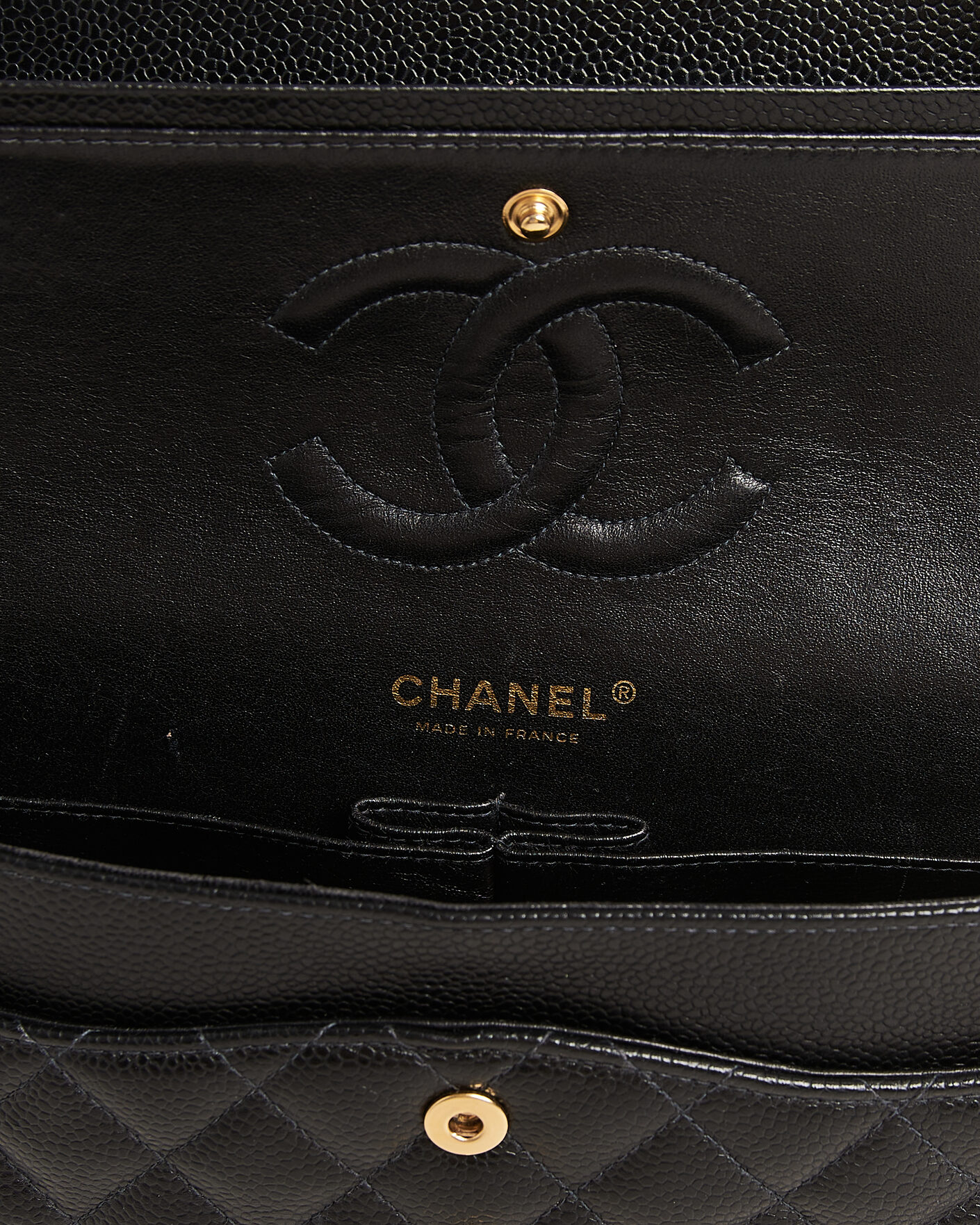 Homme | Pre-Owned & Vintage Bags | Chanel Pre-Owned | Classic Medium Double Flap Bag Caviar Black