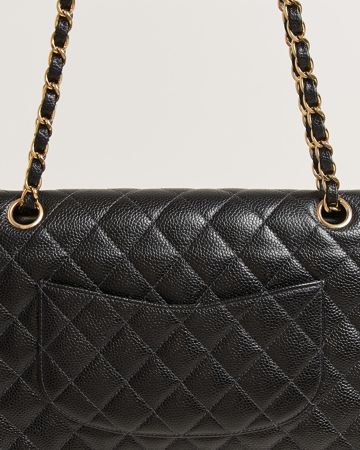 Homme | Pre-Owned & Vintage Bags | Chanel Pre-Owned | Classic Medium Double Flap Bag Caviar Black