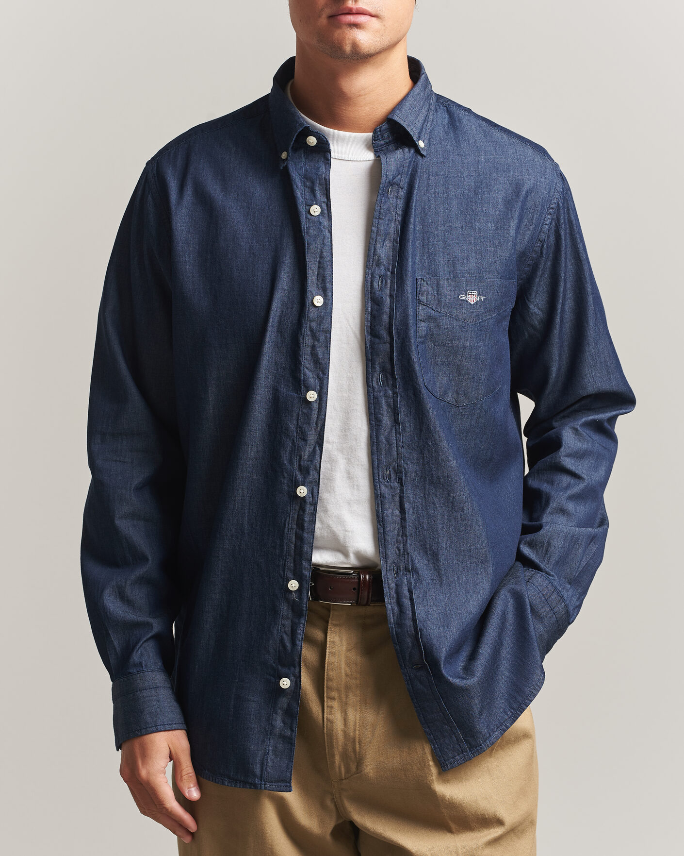 Homme | Chemises | Gant | Regular Fit Indigo Shirt Dark Indigo