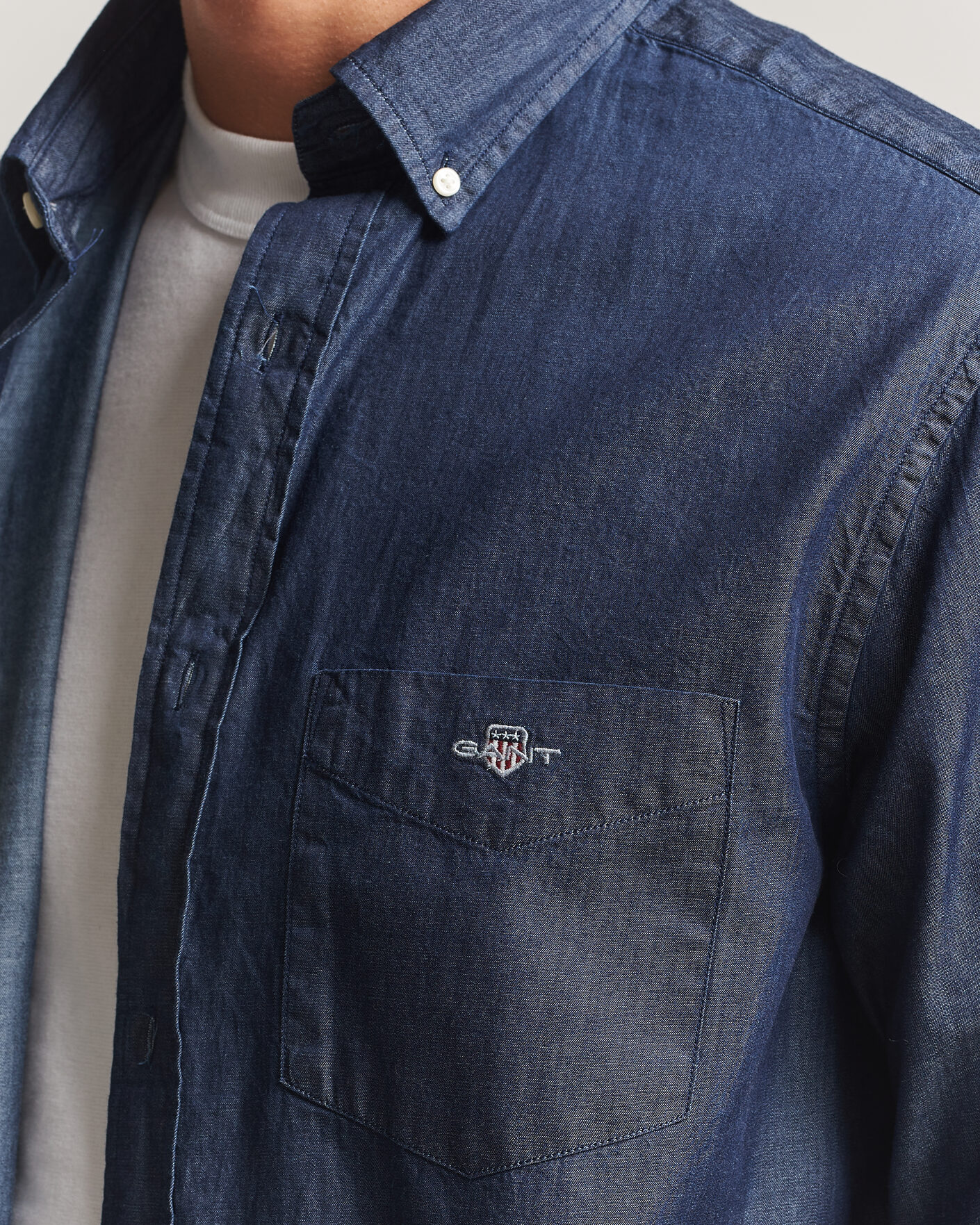 Homme | Chemises | Gant | Regular Fit Indigo Shirt Dark Indigo