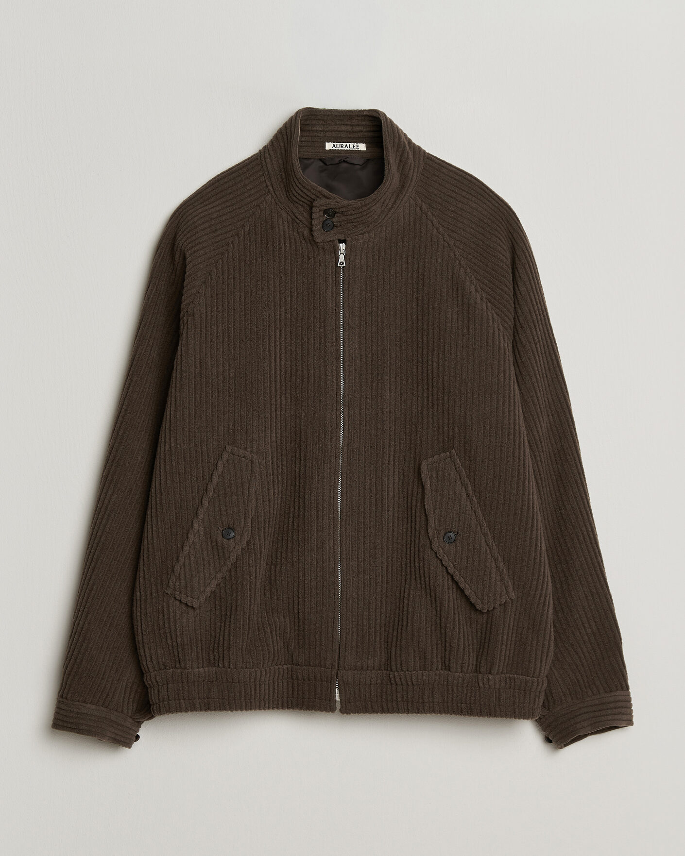 Homme | Manteaux Et Vestes | Auralee | Wool Cashmere Corduroy Zip Jacket Smoky Brown