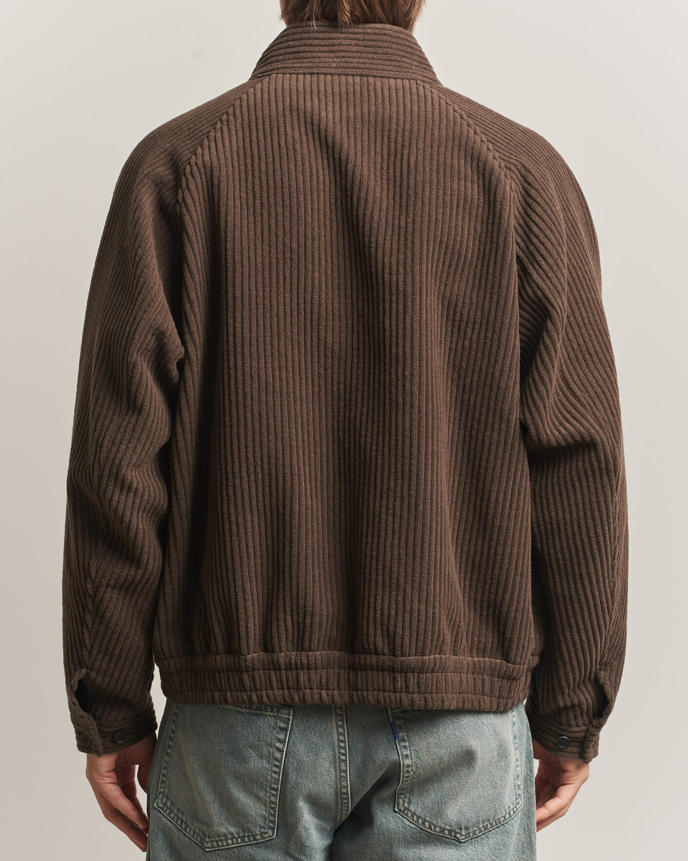 Homme | Manteaux Et Vestes | Auralee | Wool Cashmere Corduroy Zip Jacket Smoky Brown