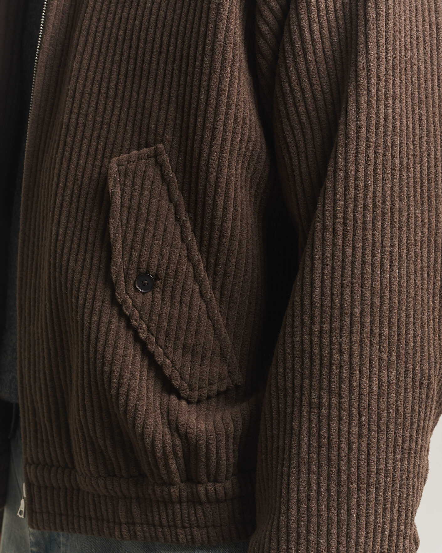 Homme | Manteaux Et Vestes | Auralee | Wool Cashmere Corduroy Zip Jacket Smoky Brown