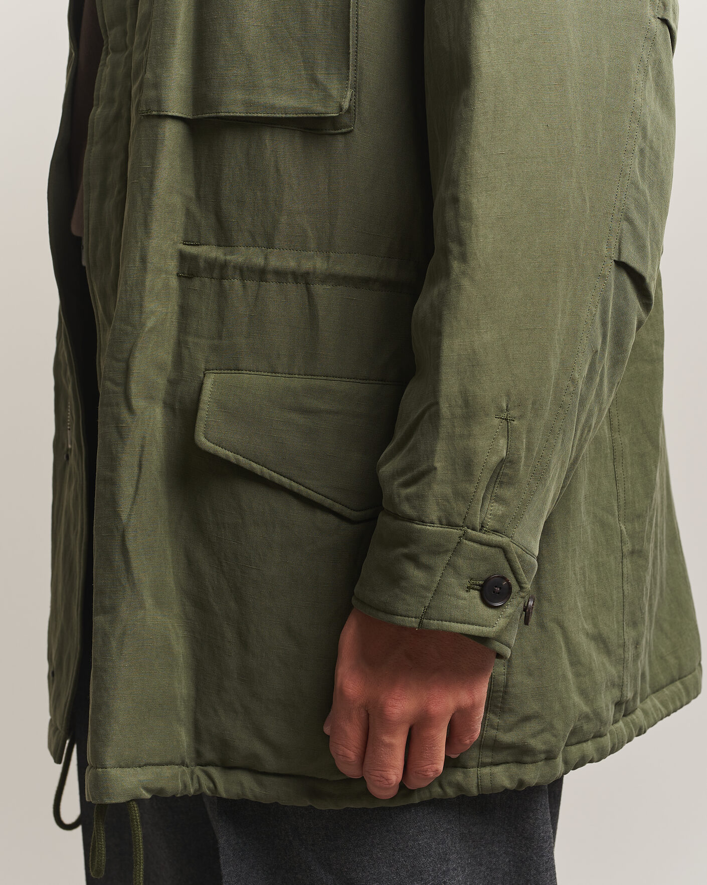 Homme | Manteaux Et Vestes | Auralee | Brushed Padded Military Jacket Olive