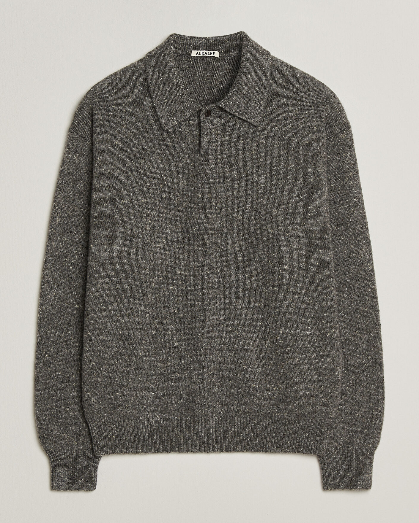Homme | Pulls Et Tricots | Auralee | Cashmere Nep Knit Polo Mix Gray