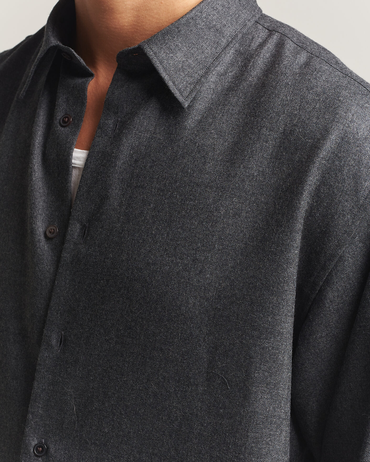 Homme | Chemises | Auralee | Super Light Wool Shirt Charcoal